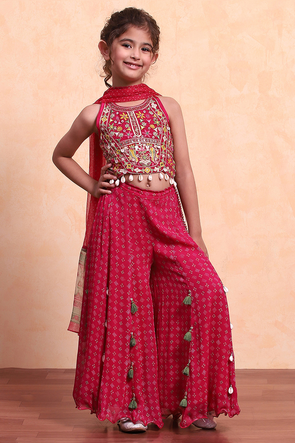 Pink Viscose Blend Straight Suit Set image number 5