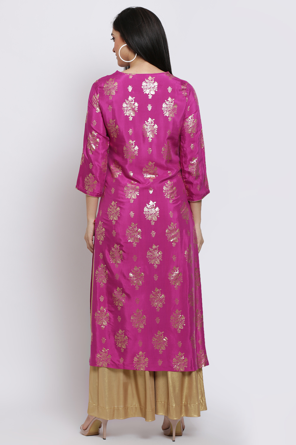 Yellow Viscose Straight Kurta image number 5