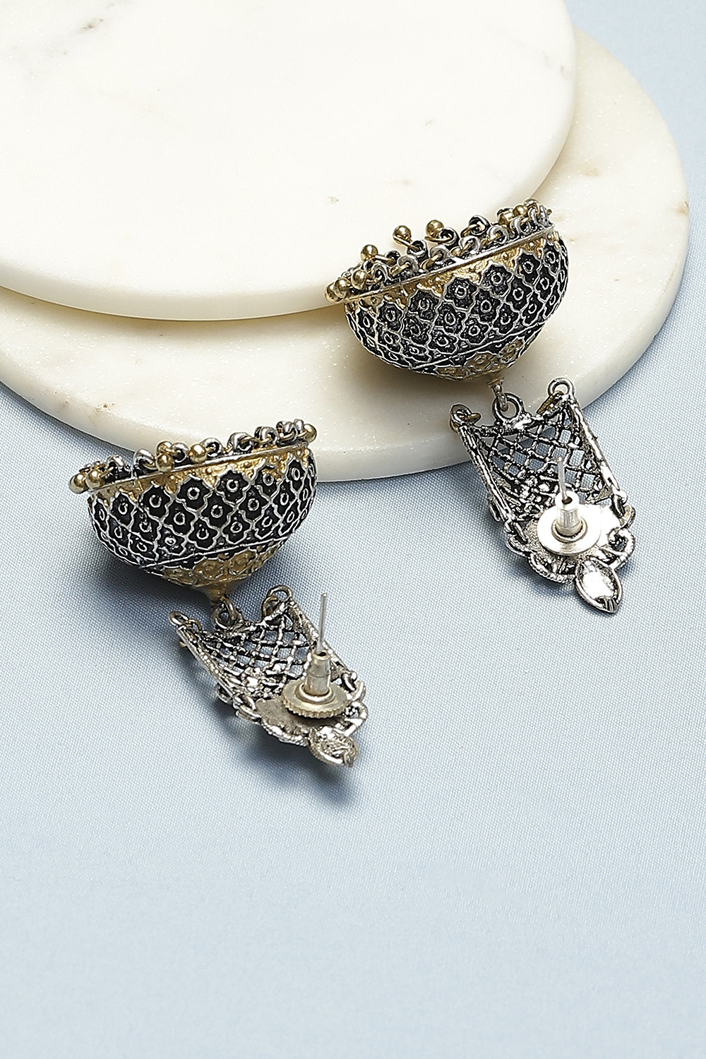 Oxidised Gold Earrings image number 2