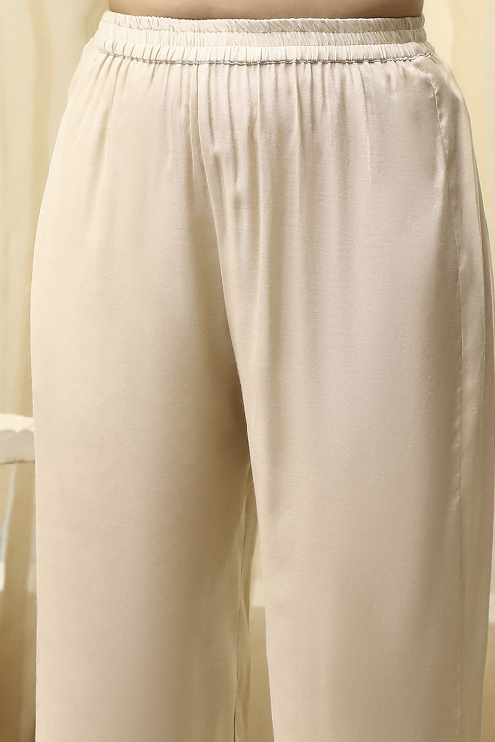 Beige Tissue Machine Embroidered Unstitched Suit Set image number 3