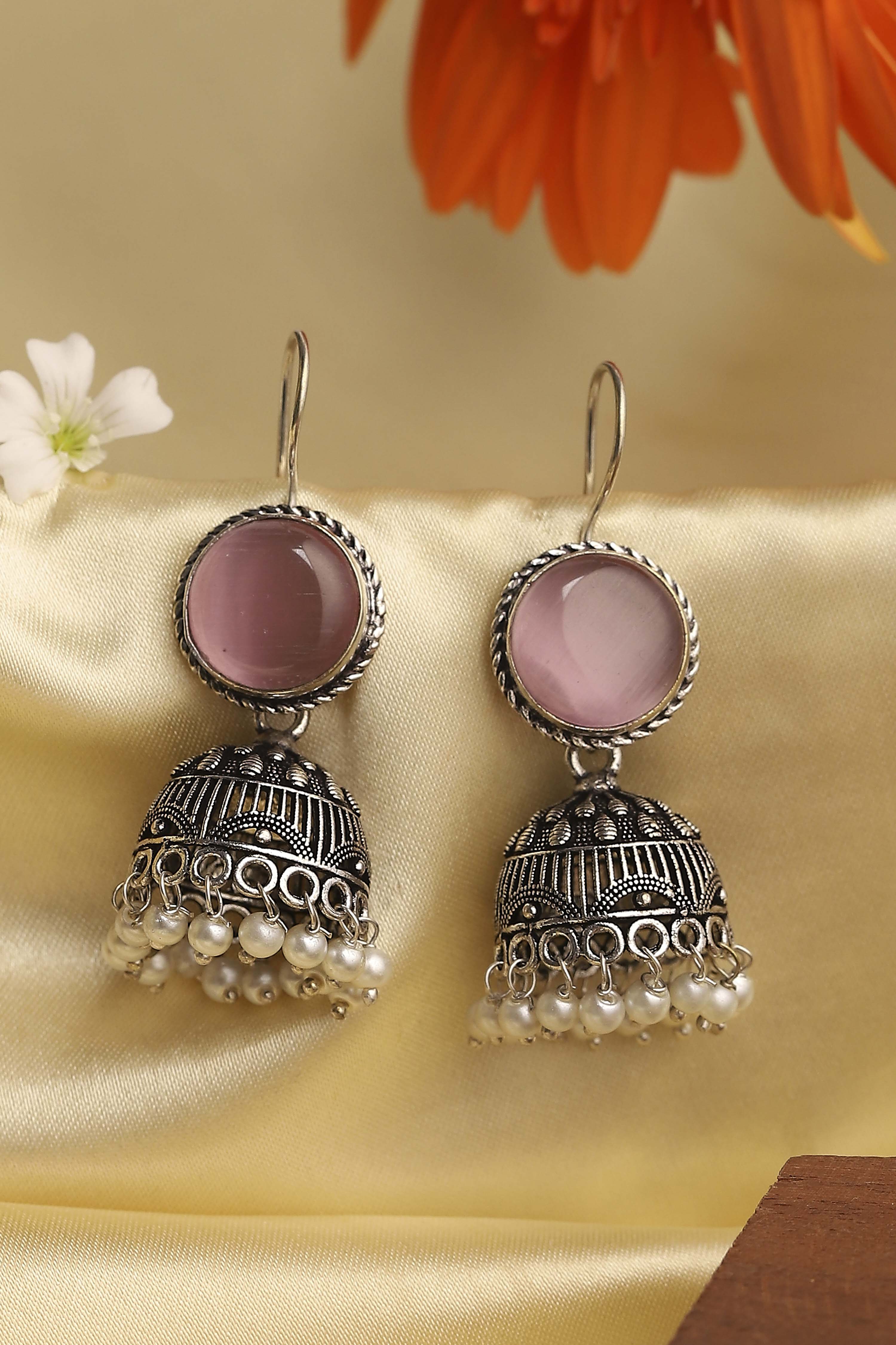 Light Pink Stone Earrings image number 0