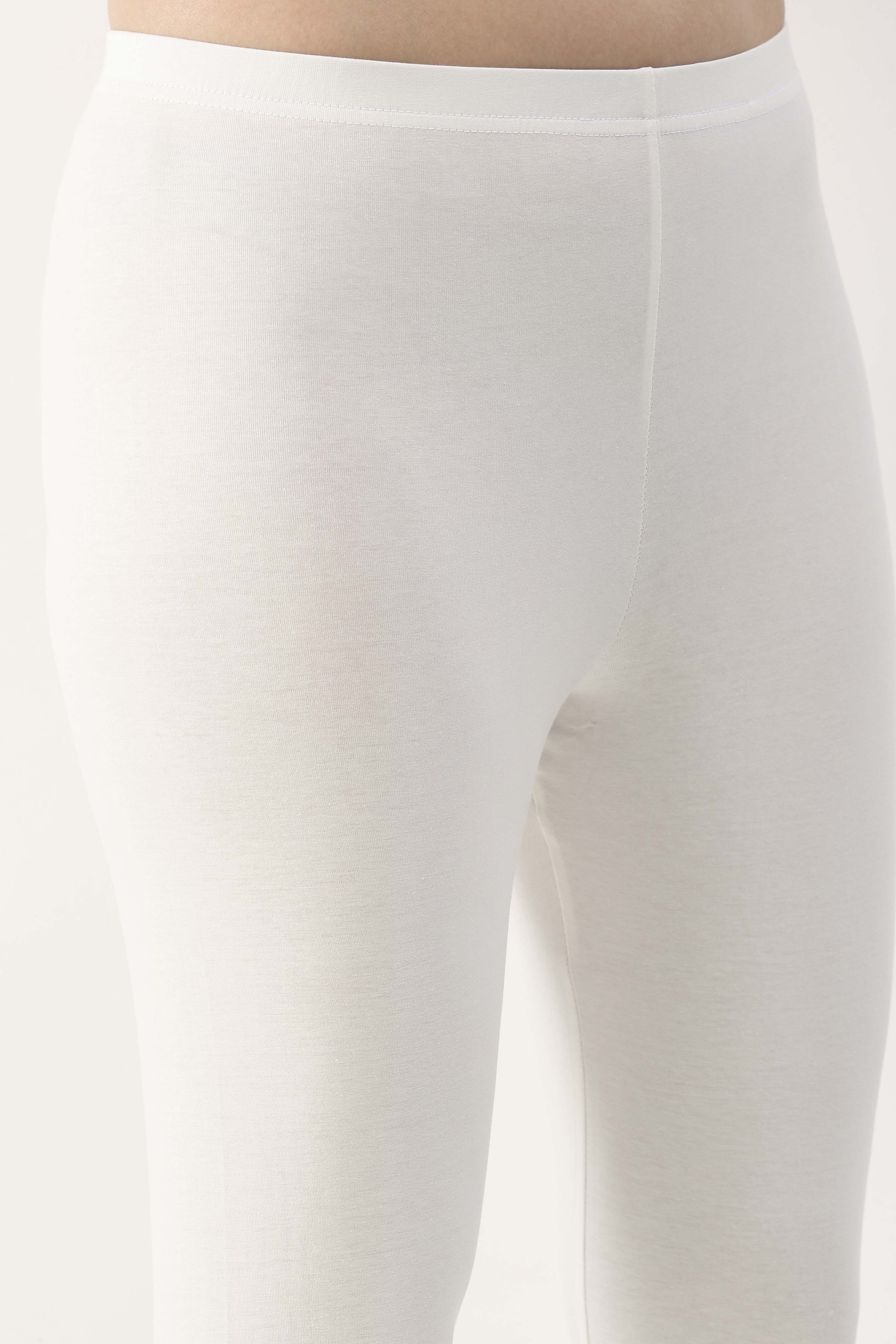Maroon Cotton Lycra Solid Fitted Cropped Leggings image number 1