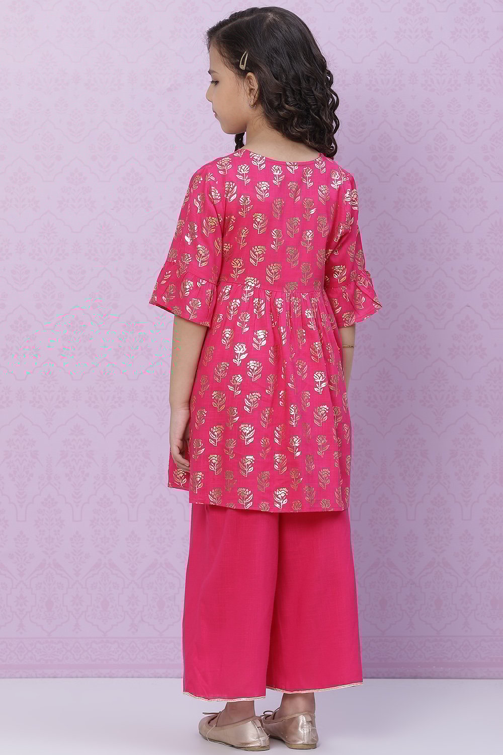 Black Rayon Flared Printed kurta Set image number 4