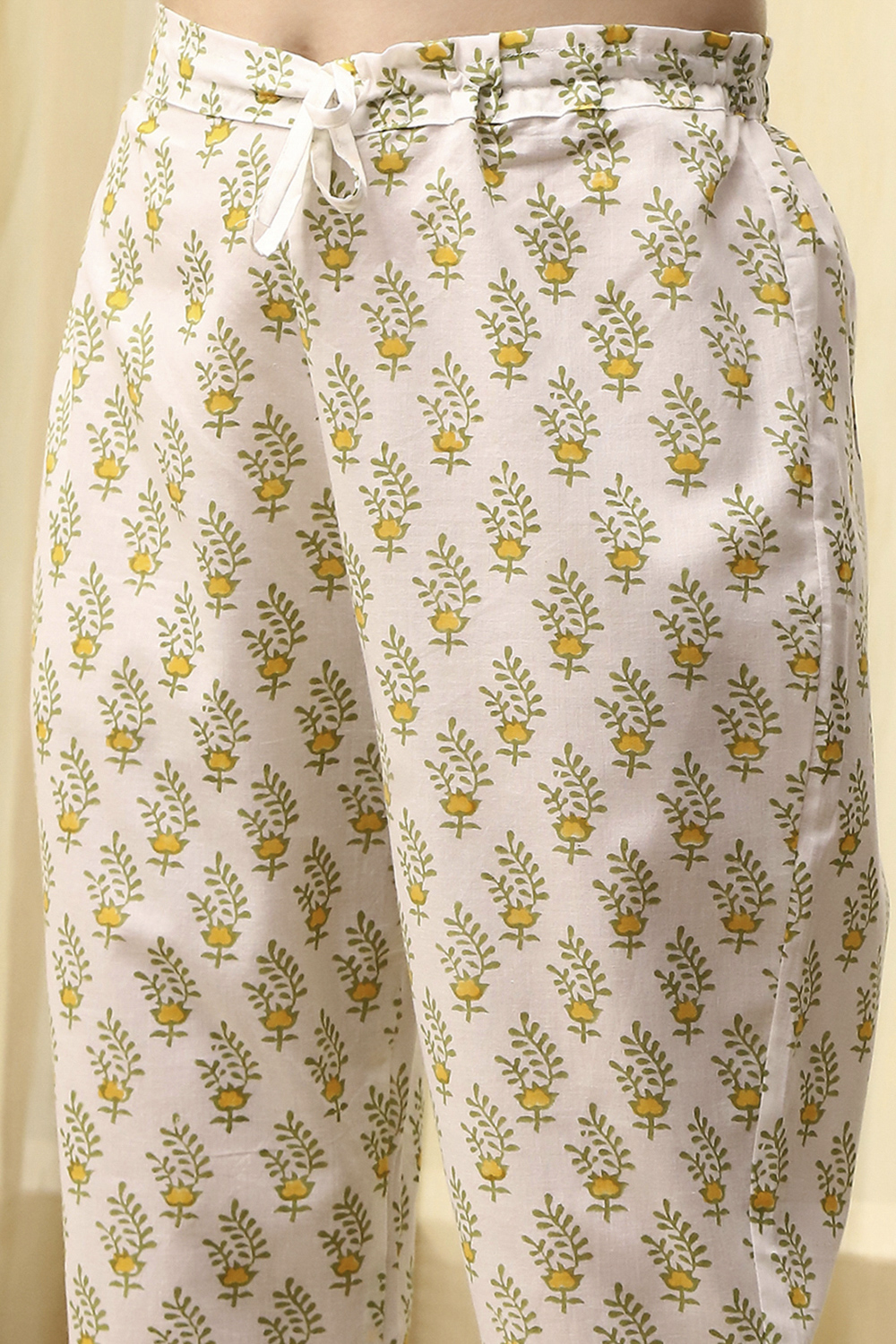 Coral Cotton Hand Block Print Unstitched Suit Set image number 3
