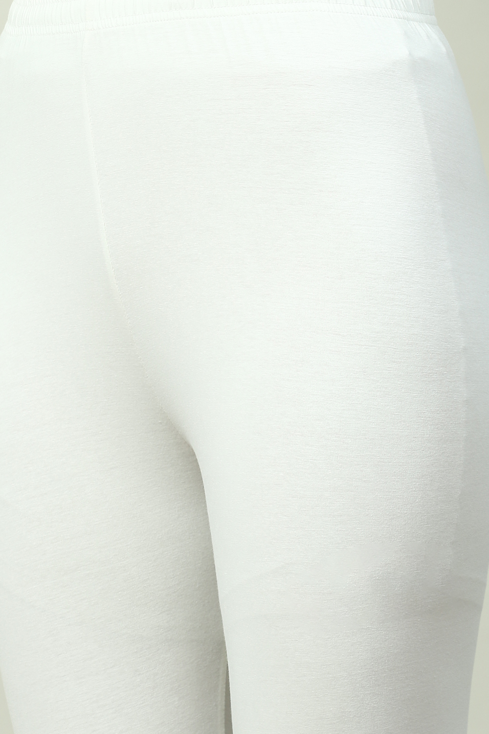 White Cotton Blend Solid Churidar image number 1