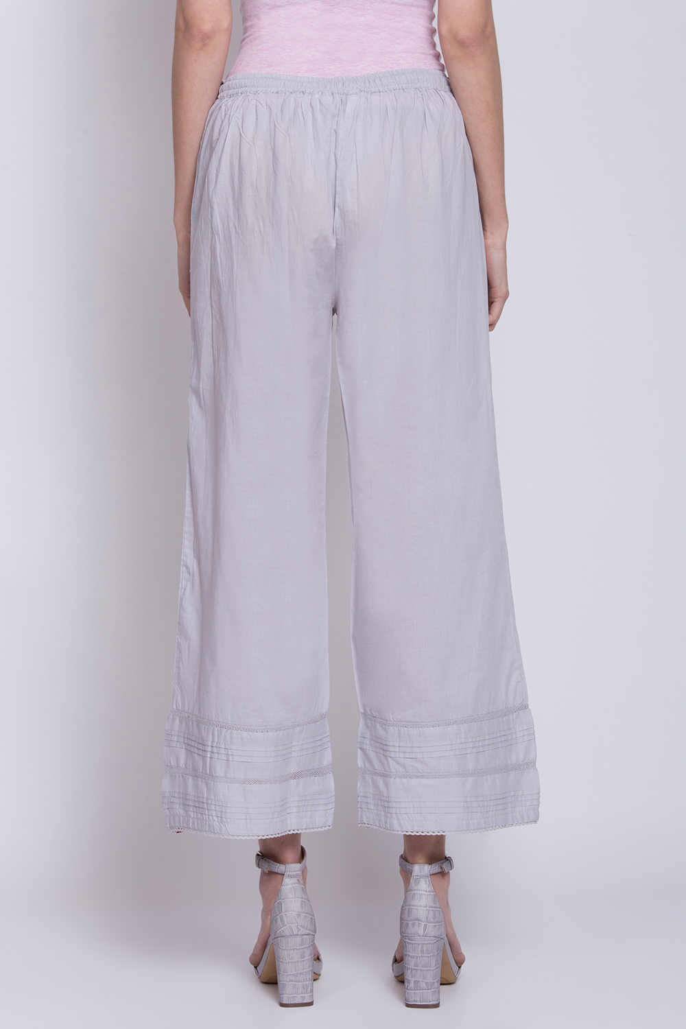 Beige Cotton Palazzo image number 3