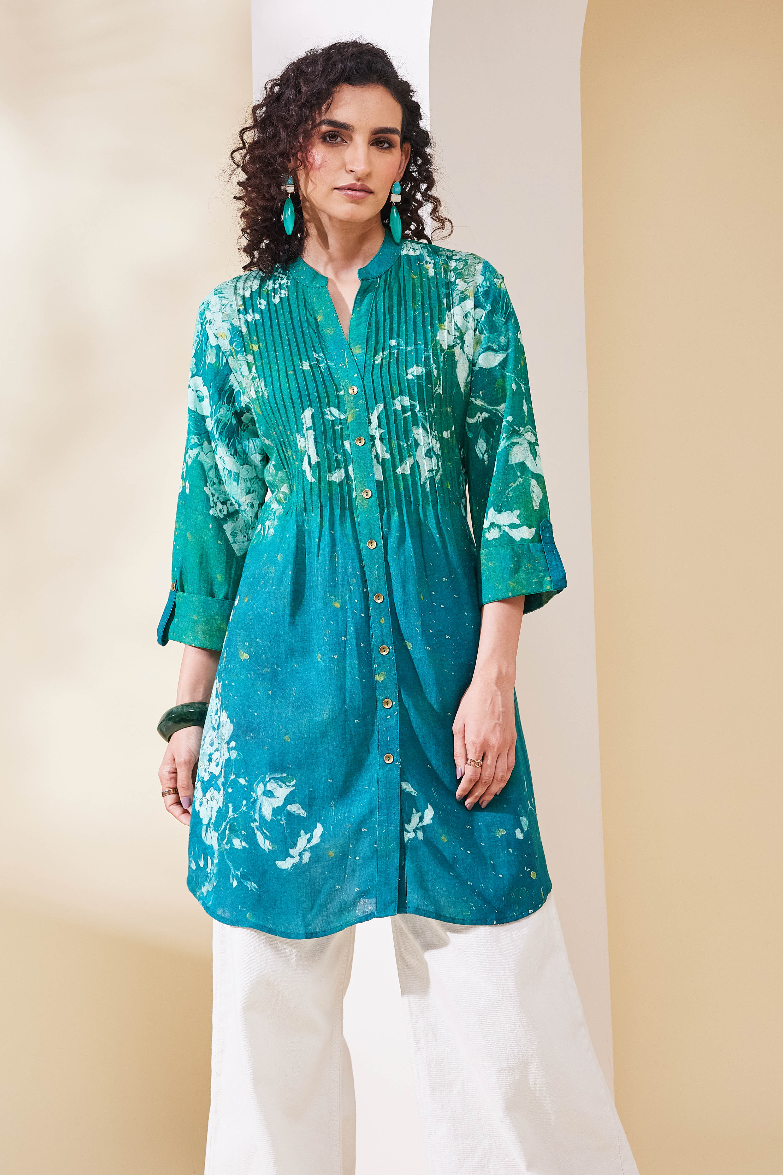 Green Viscose Rayon Straight Kurta image number 5