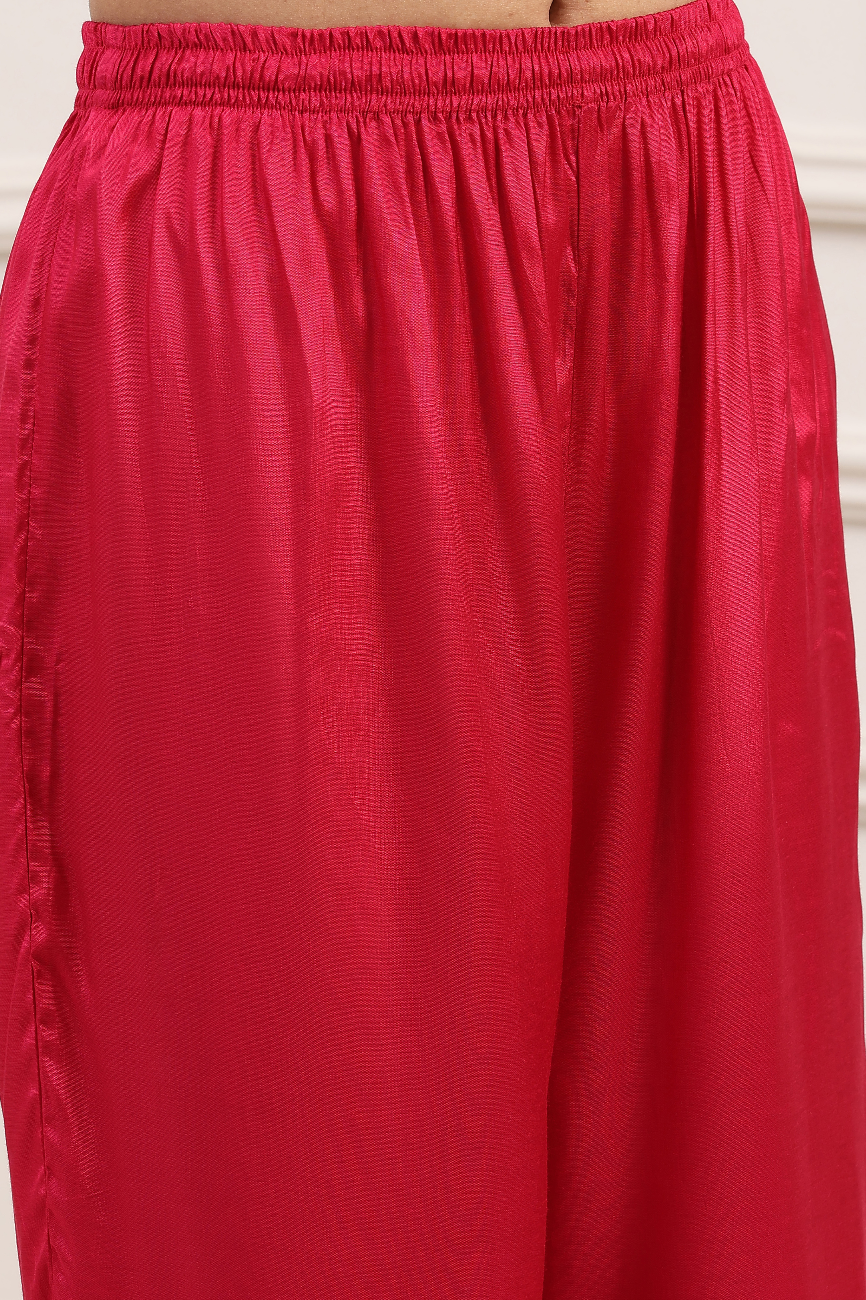 Pink Viscose Rayon Straight Suit Set image number 2