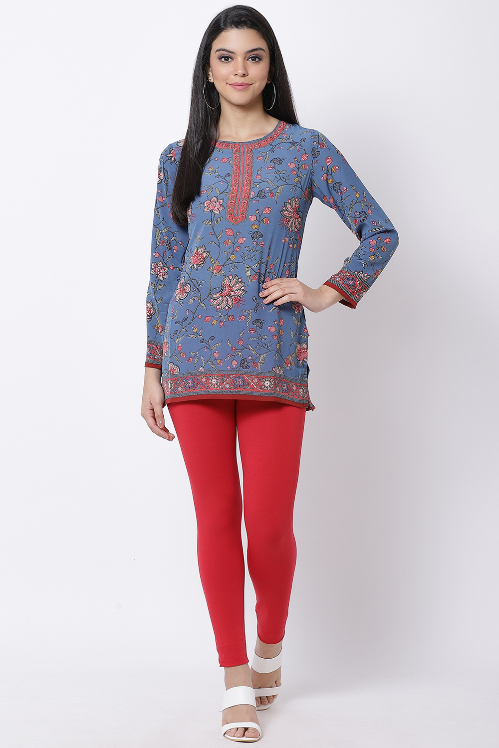 Yellow Art Silk Straight Printed Kurti image number 4