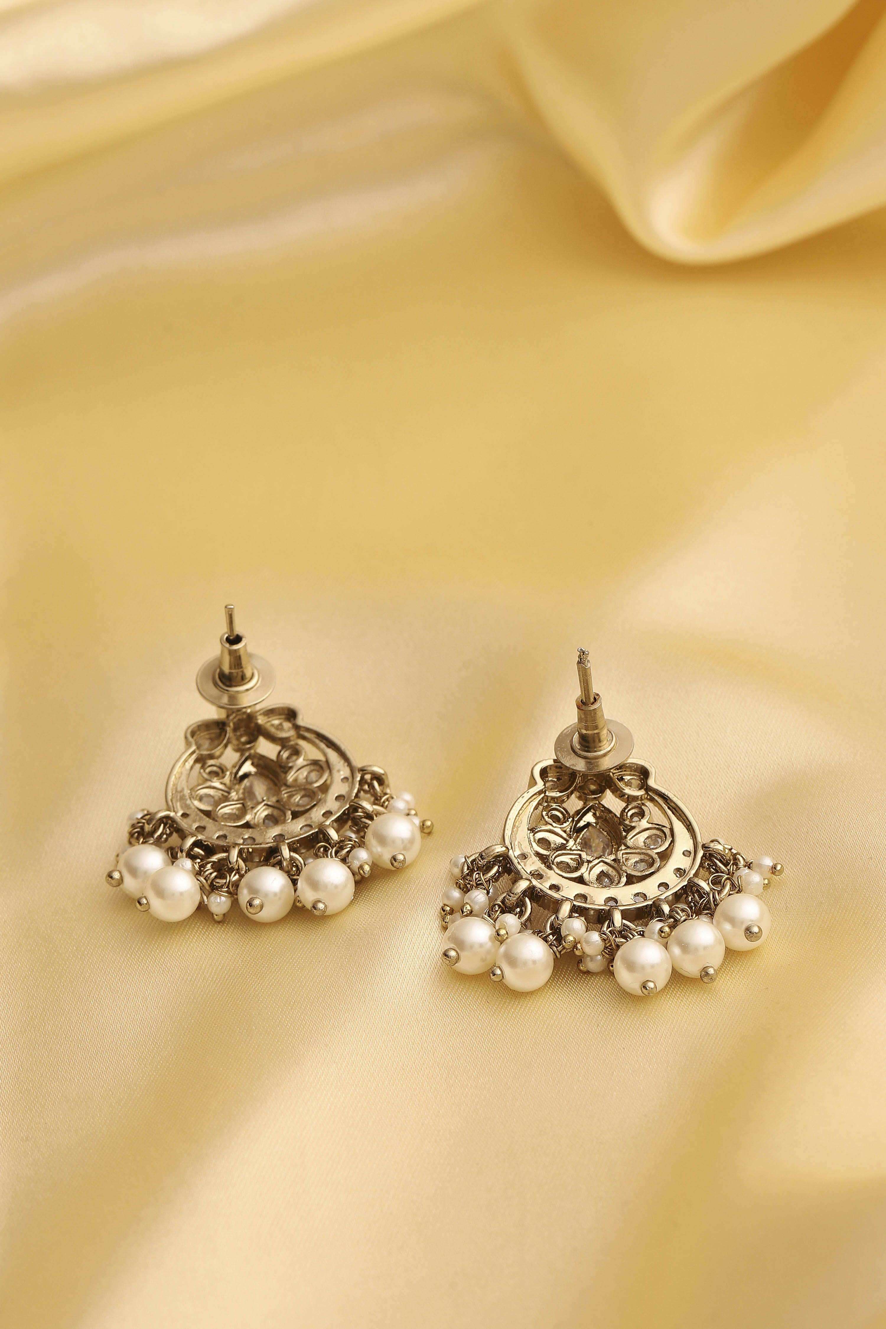 White Alloy Drop & Danglers image number 2