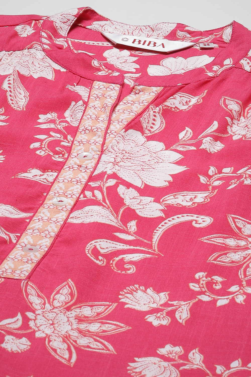 Sky Blue LIVA Straight Printed Kurta image number 5