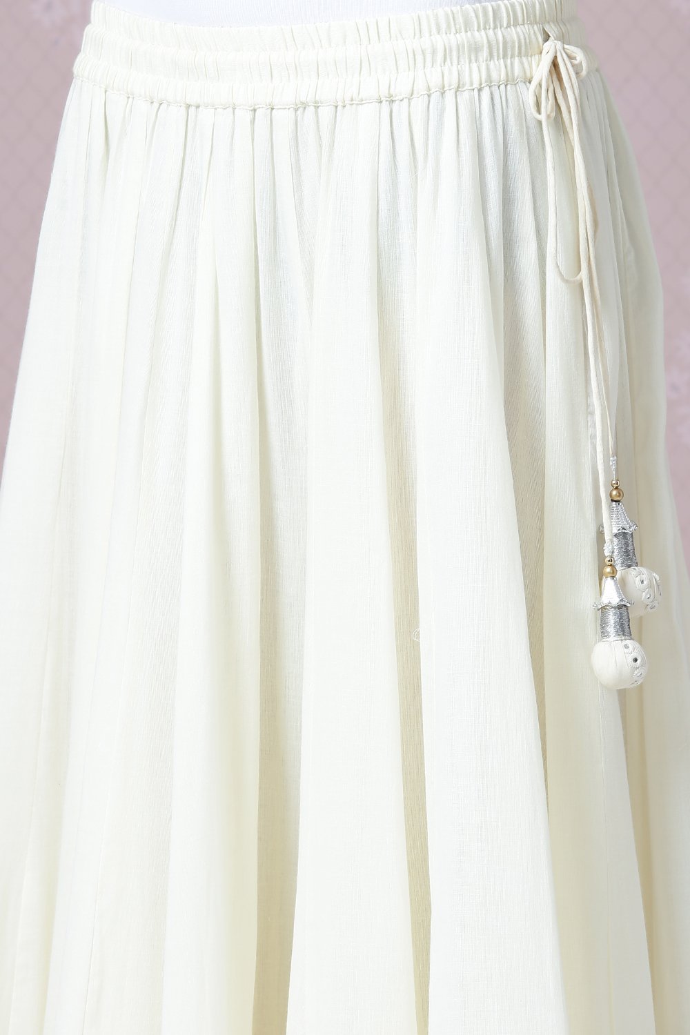 Off White Cotton Fusion Wear 3 Piece Set image number 5