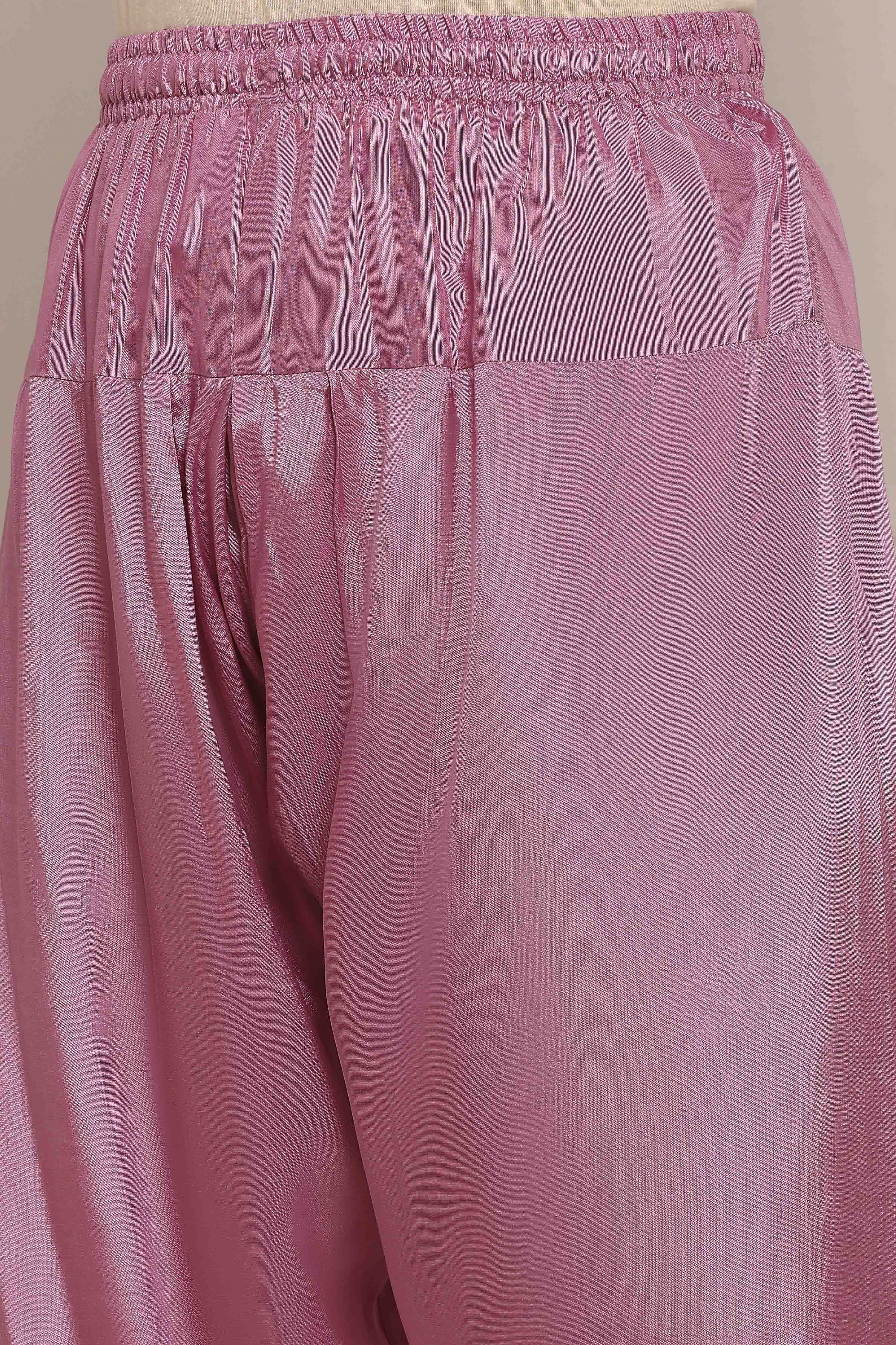 Pink Viscose Straight Dyed Suit Set image number 2