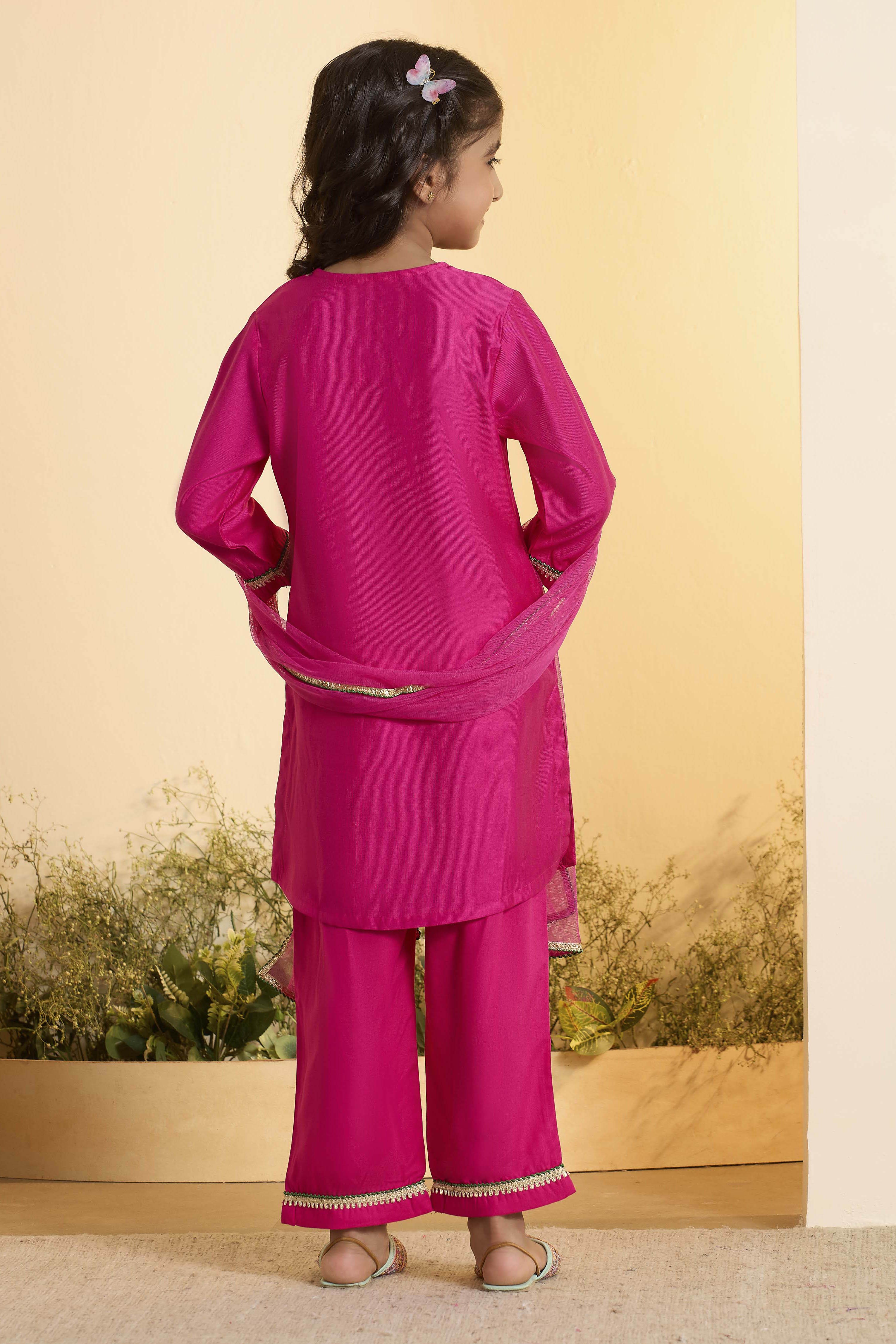 Pink Yoke Design A-Line Kurta Set image number 4