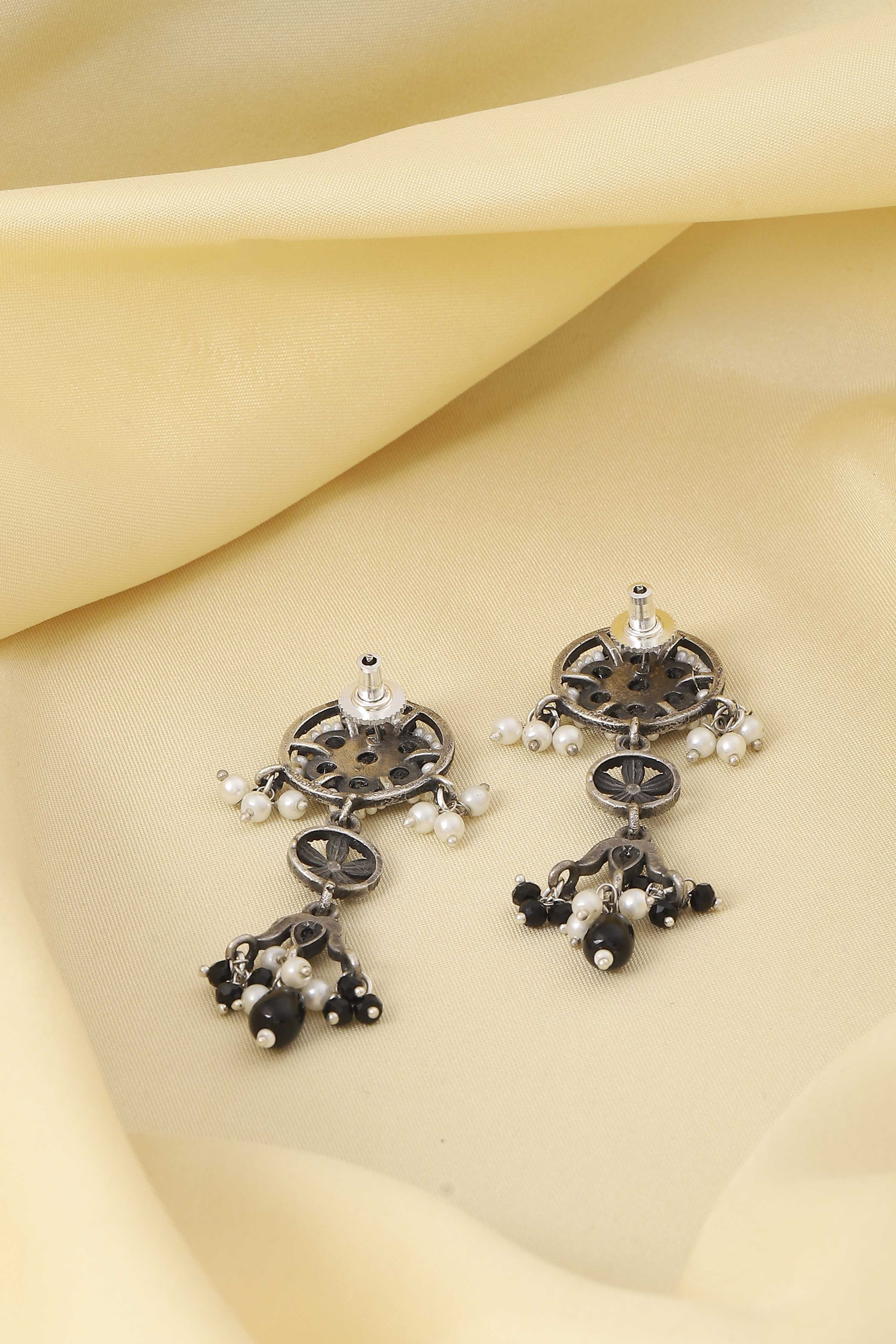 Green Black Brass Drop & Danglers image number 2