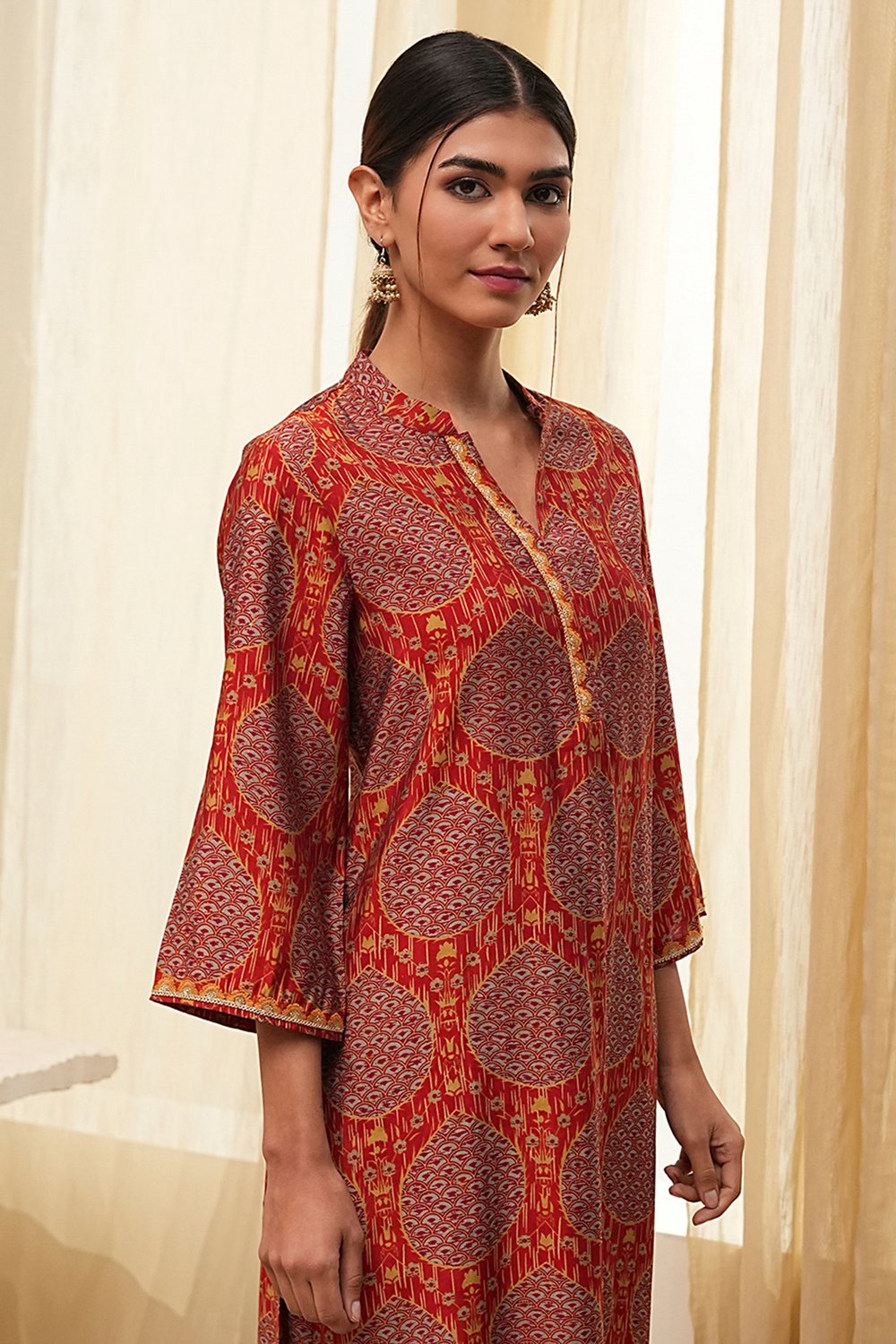 Rust Red Printed Co-ord Set image number 1