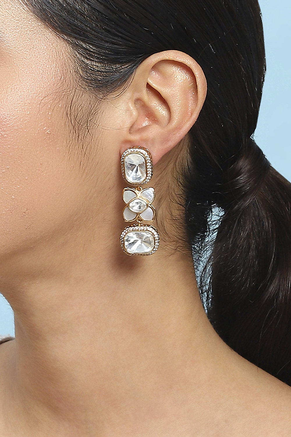 White Brass Drop & Danglers image number 1