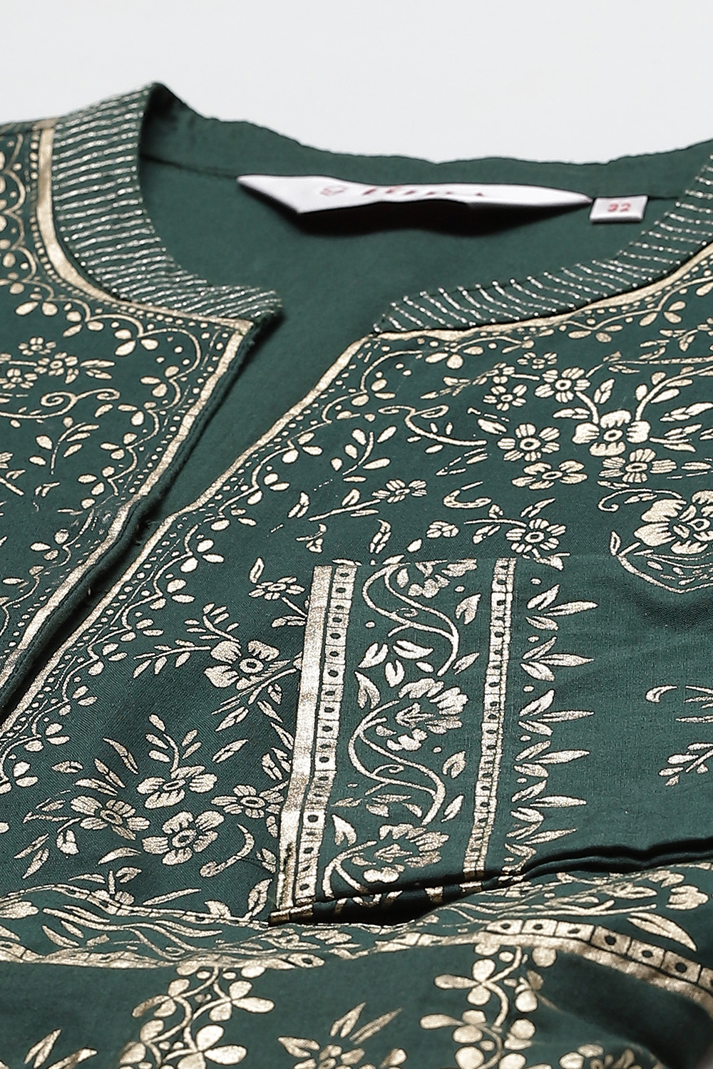 Green Cotton Fusion Dress image number 1