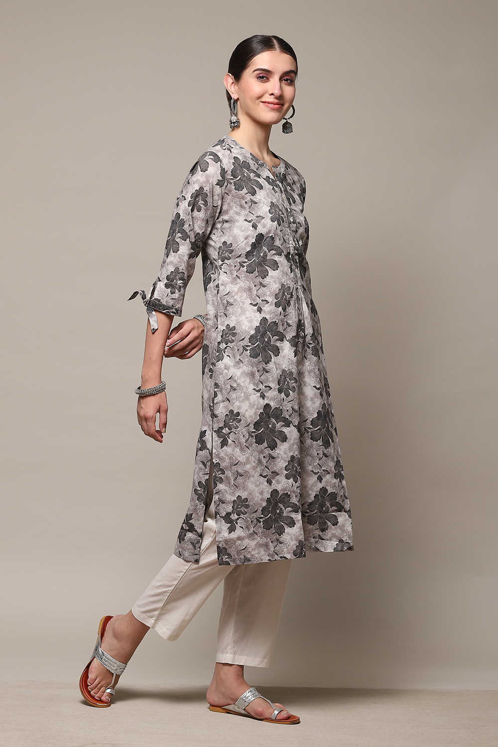 Brick Cotton Straight Kurta Pants Set image number 5