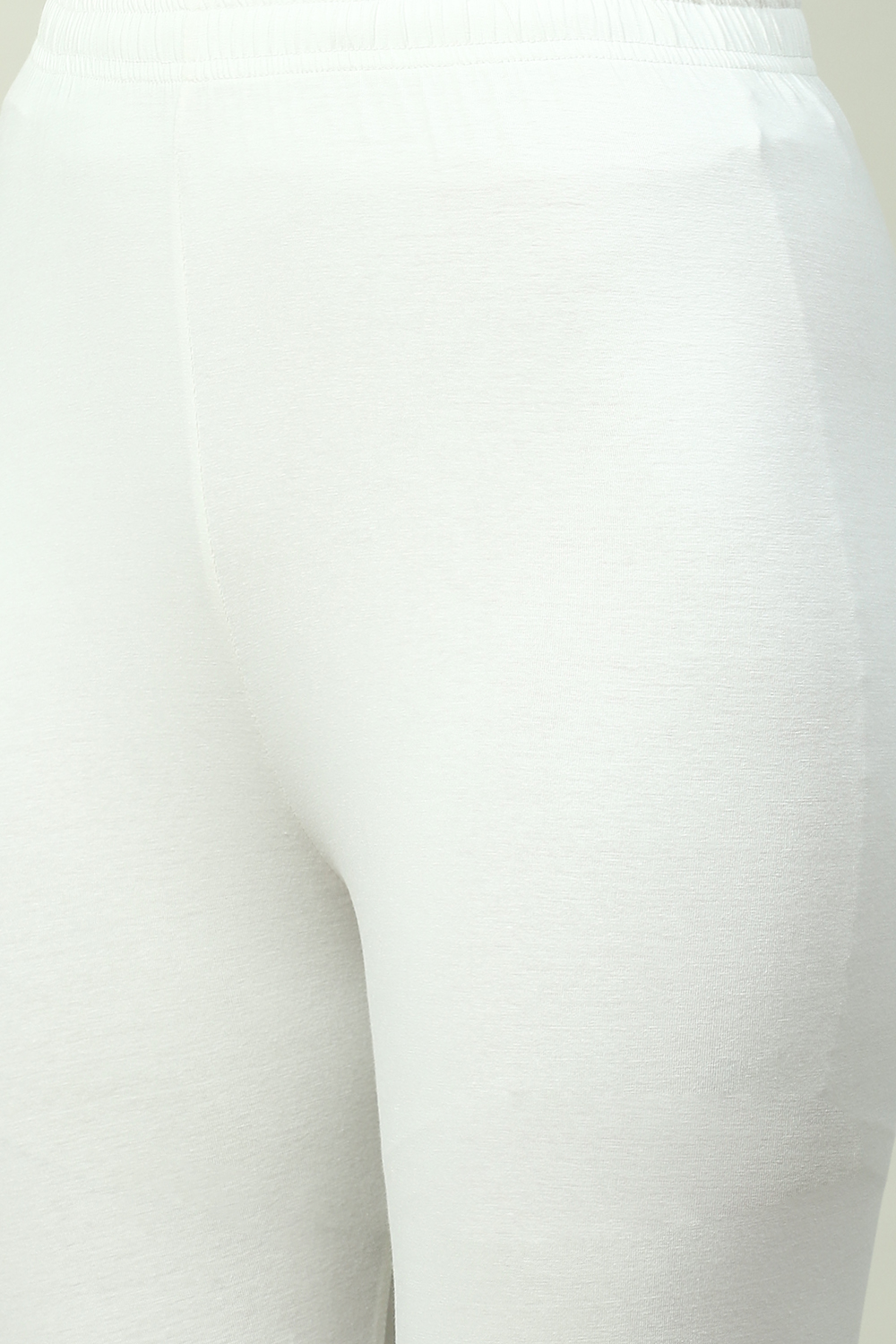 White Cotton Blend Solid Churidar image number 1