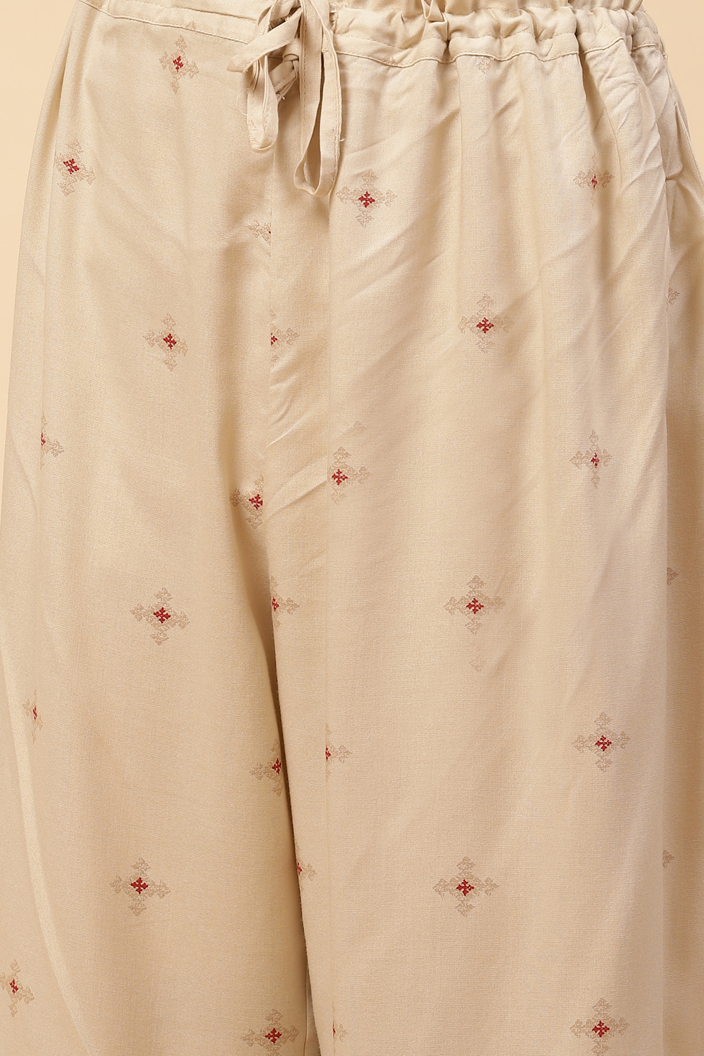 Ecru Straight Modal Straight Kurta Palazzo Suit Set image number 3