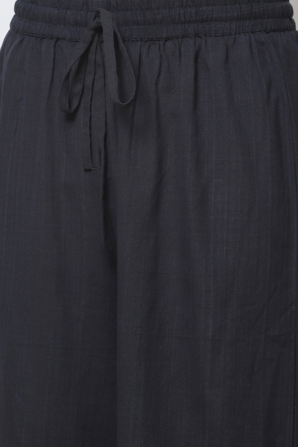 Black Straight Cotton Fusion Wear 2 Piece Set image number 2
