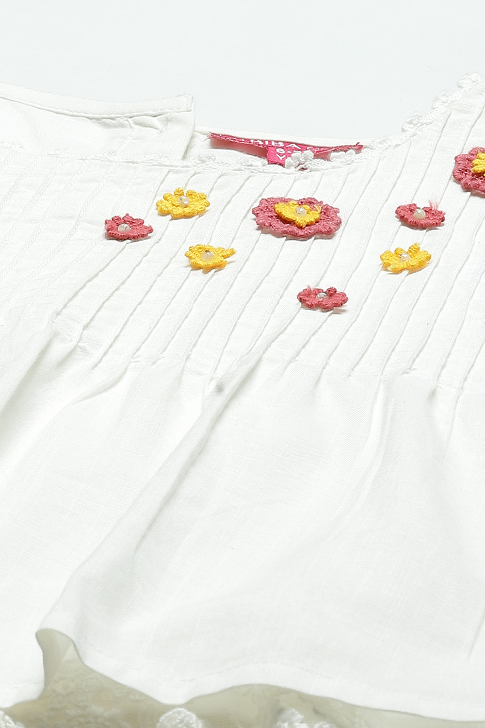 Pink Cotton Yoke Design Top image number 1