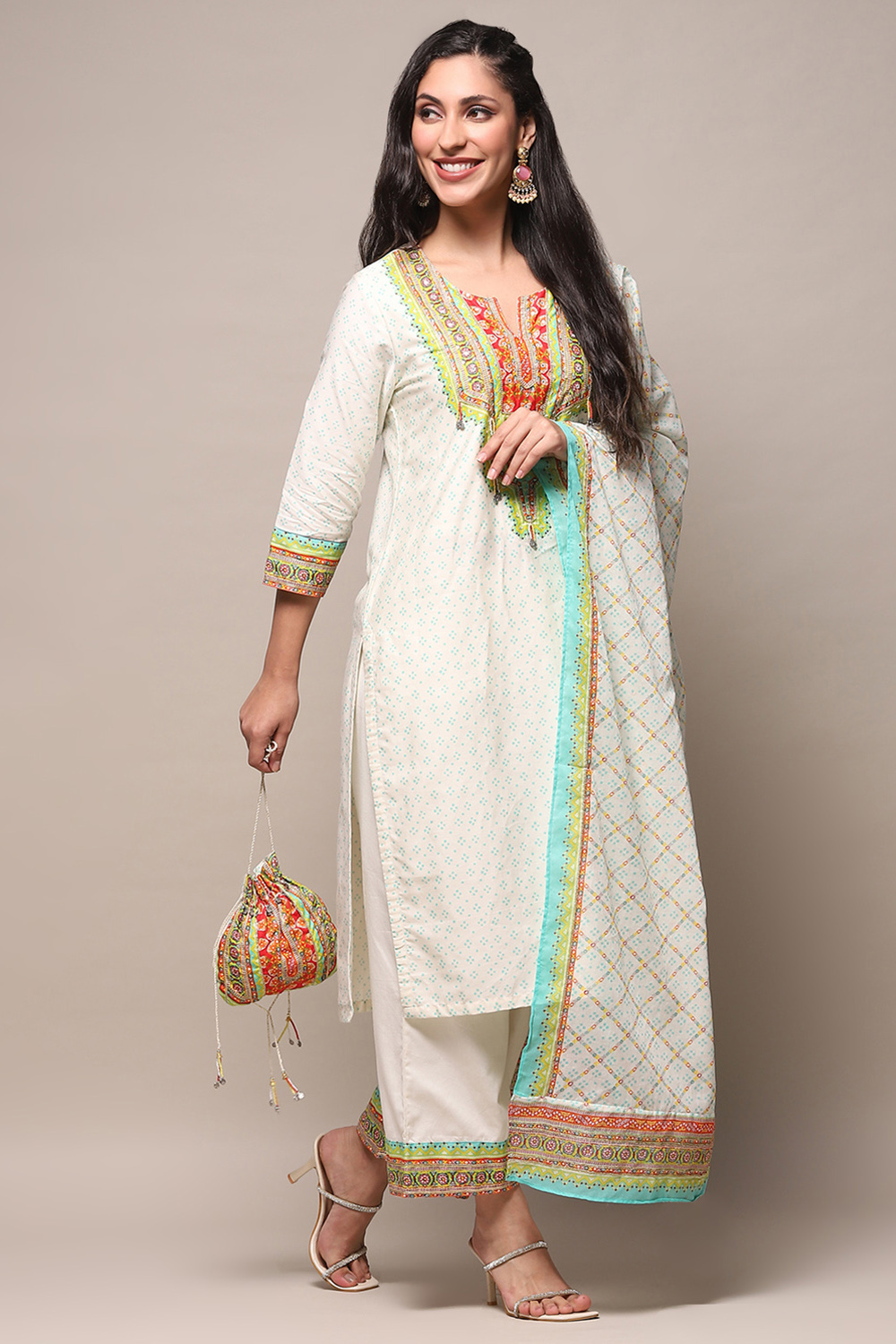 Fuschia Cotton Straight Suit Set image number 5