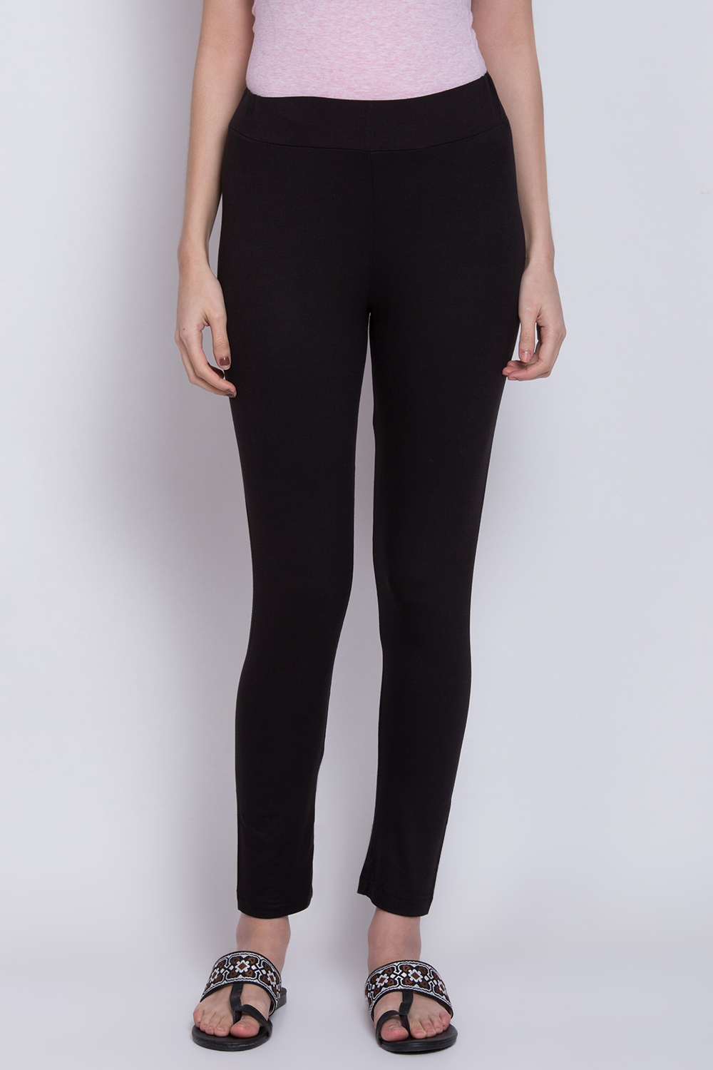 Yellow Viscose & Lycra Leggings image number 0