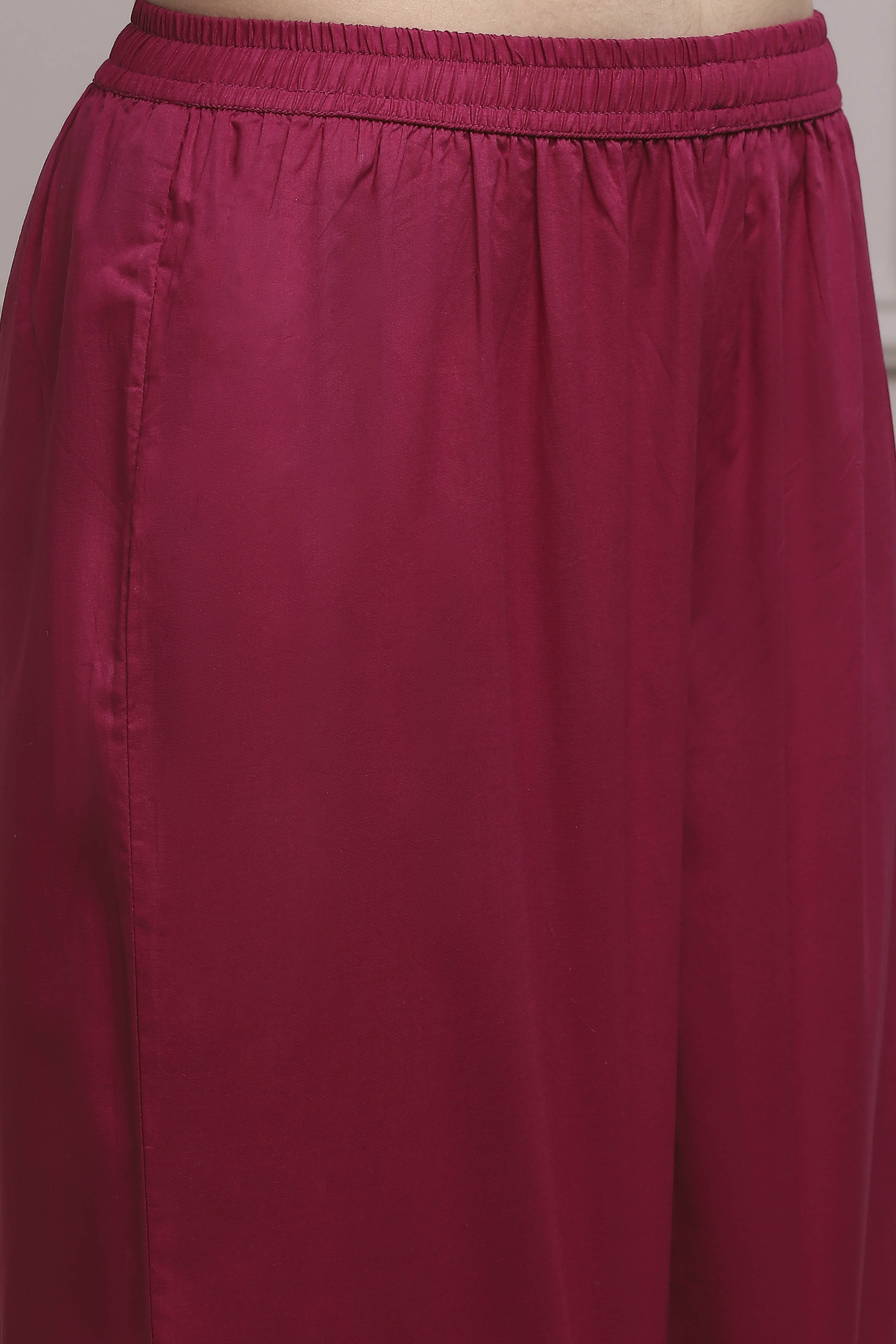 Magenta Cotton Anarkali Suit Set image number 2