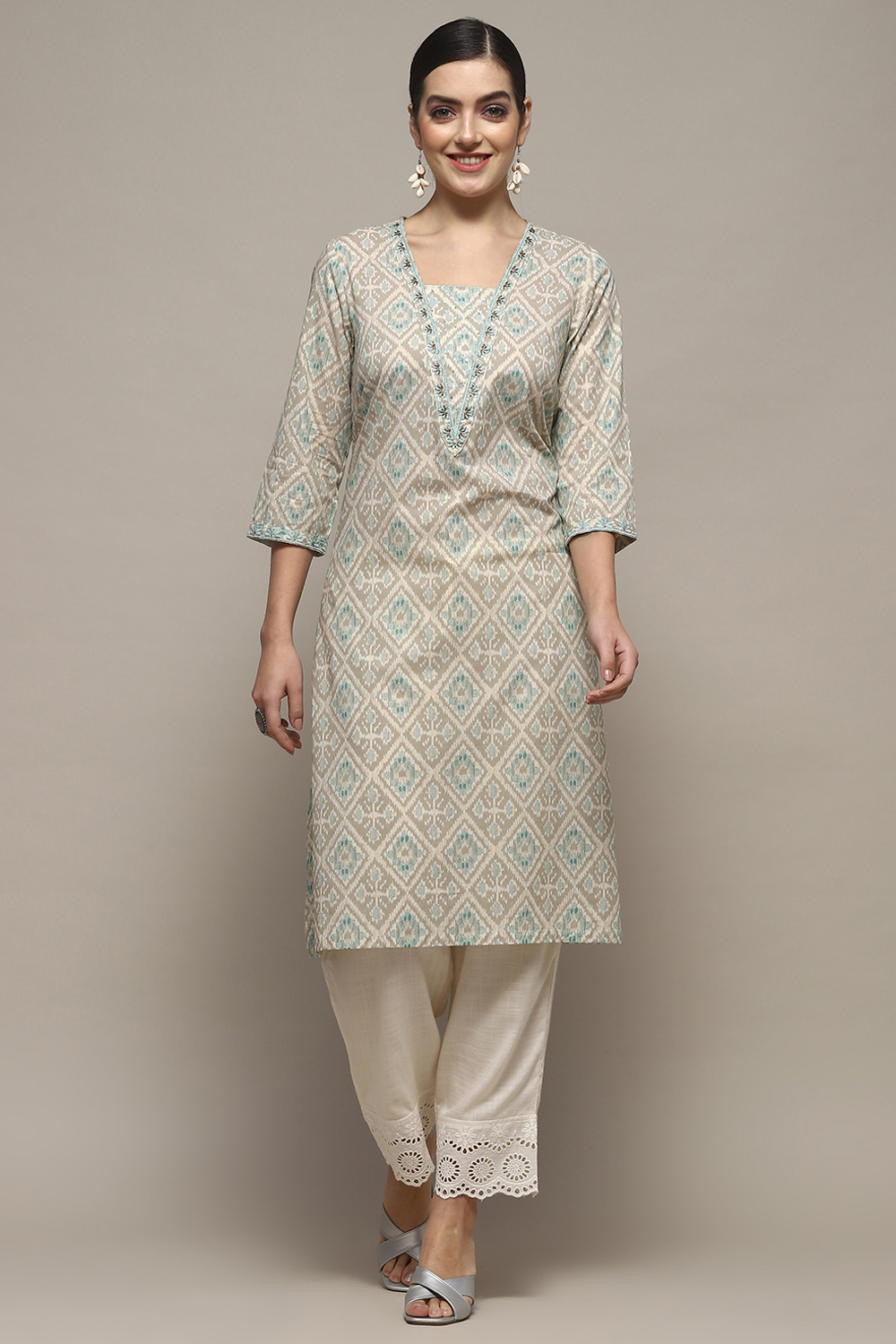 Blue Rayon Straight Kurta image number 5