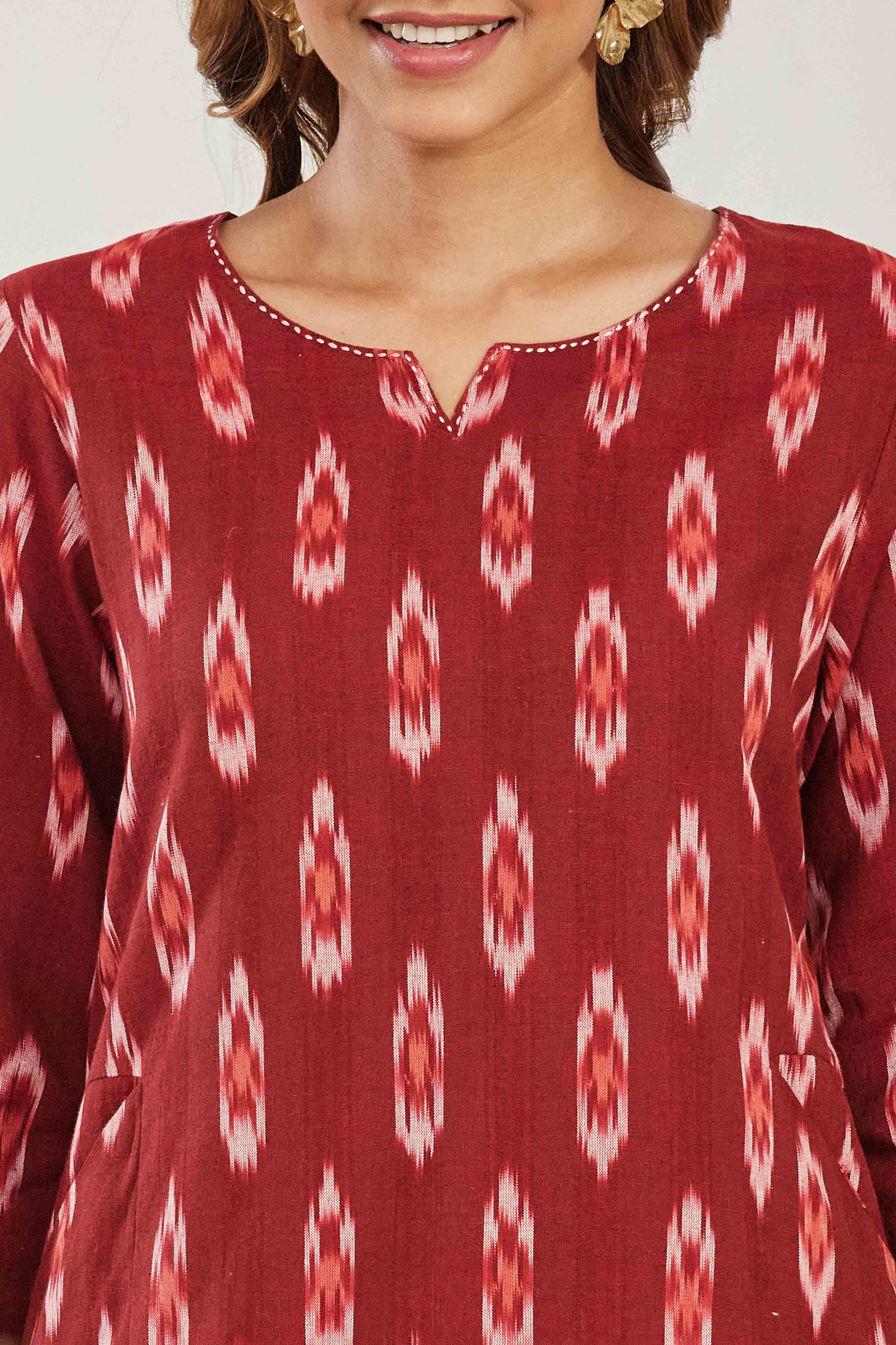 Brown Cotton Straight Kurta image number 1