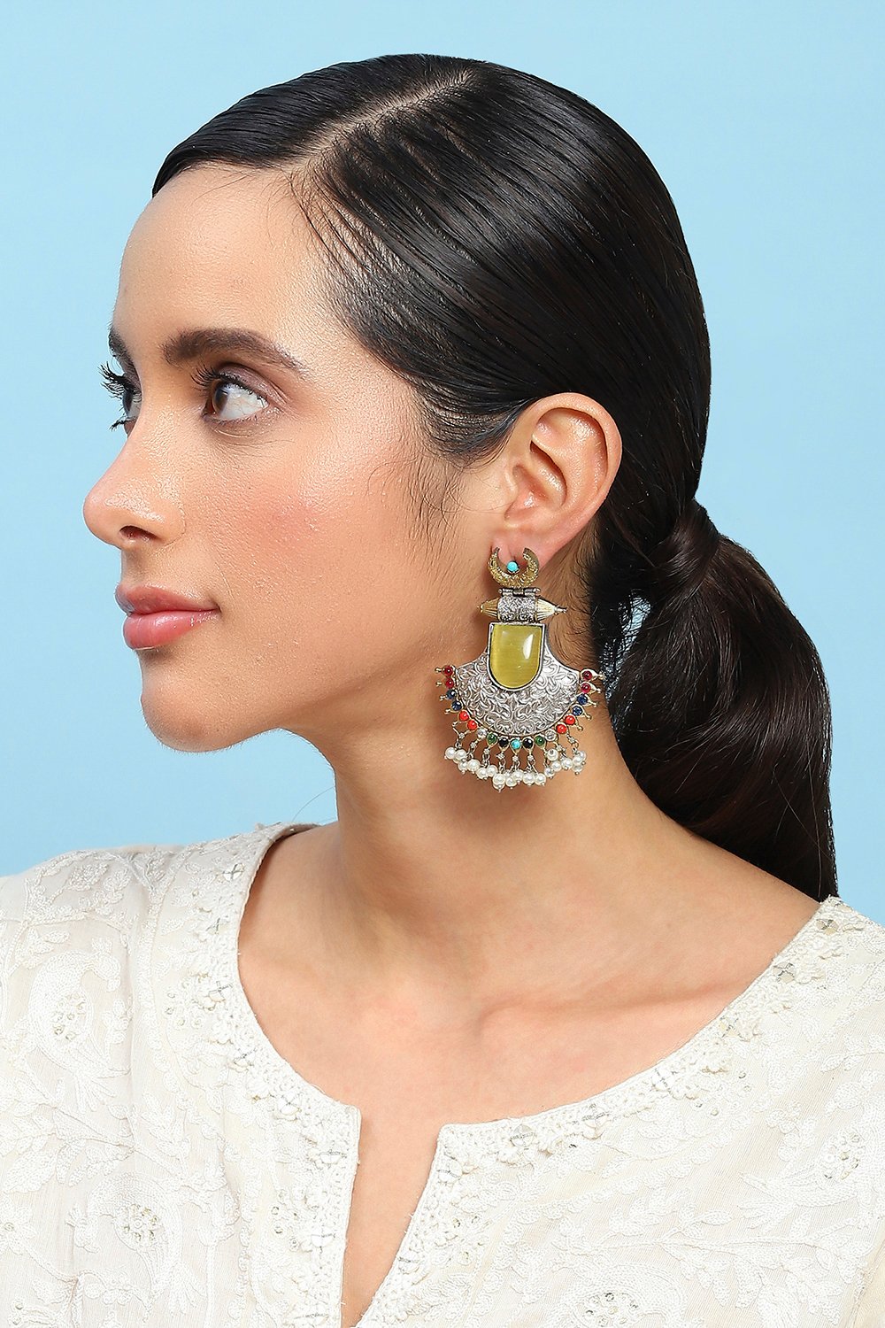 Yellow Alloy Drop & Danglers image number 3