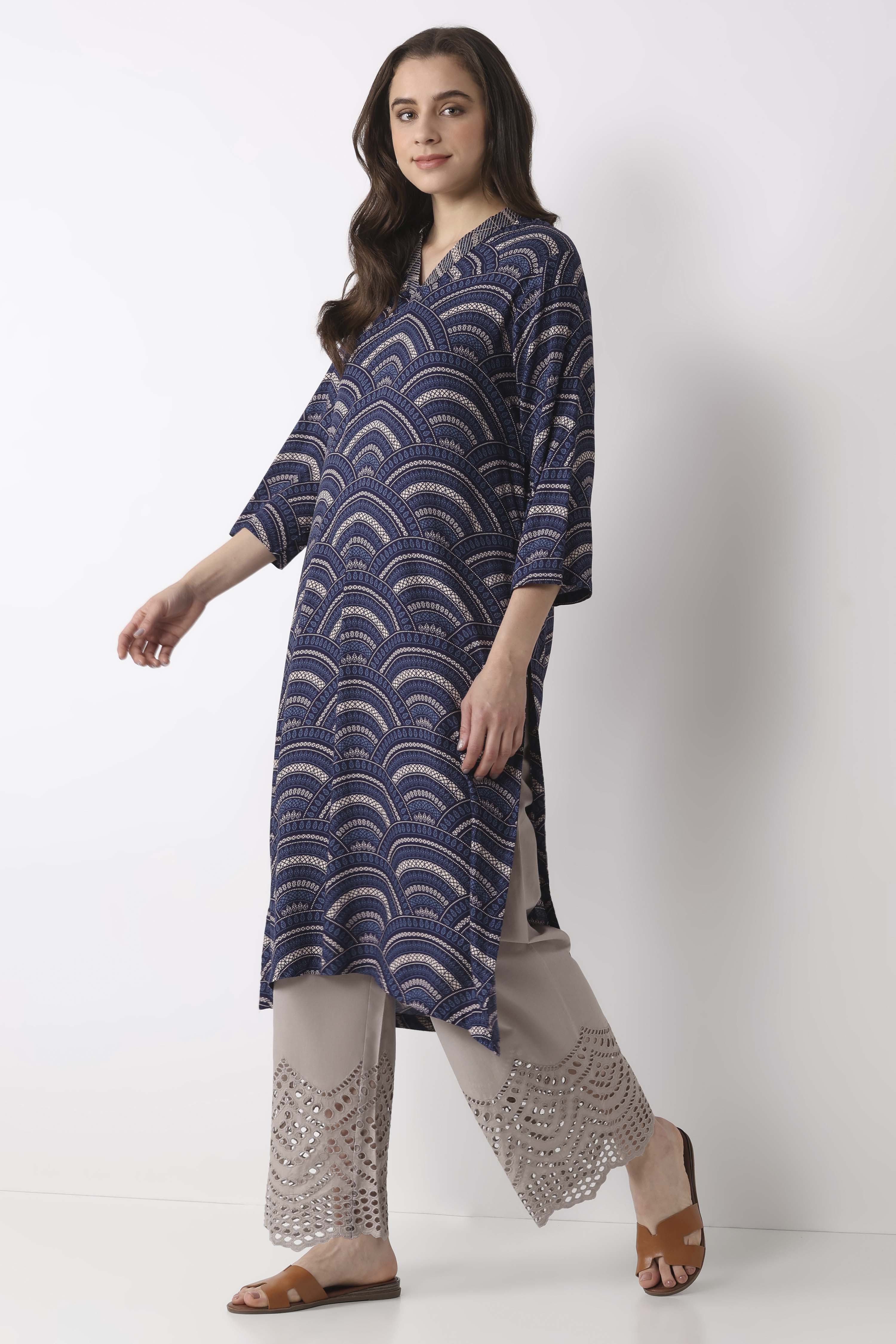 Grey Cotton Straight Palazzos image number 0