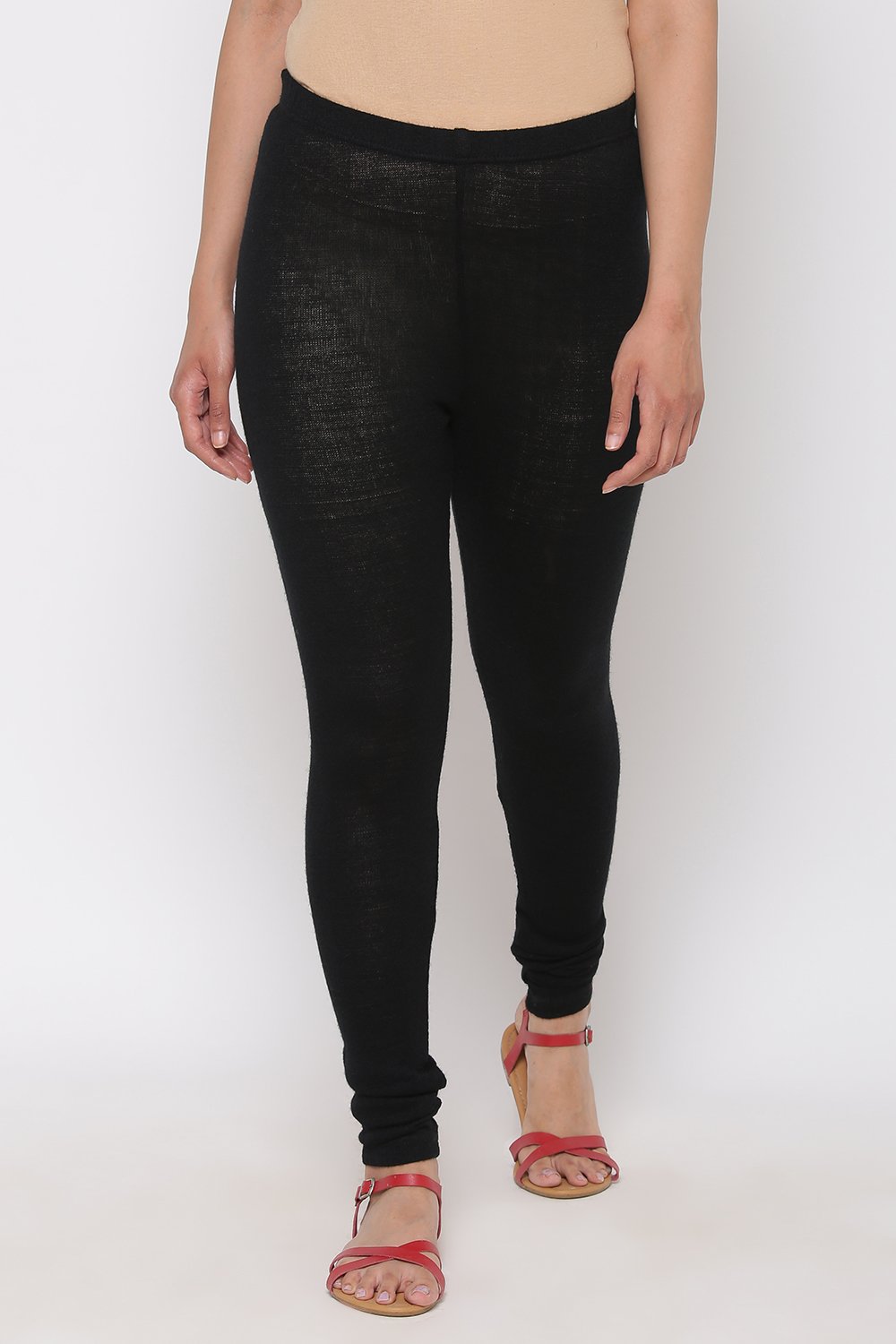 Ecru Woolen Leggings image number 0