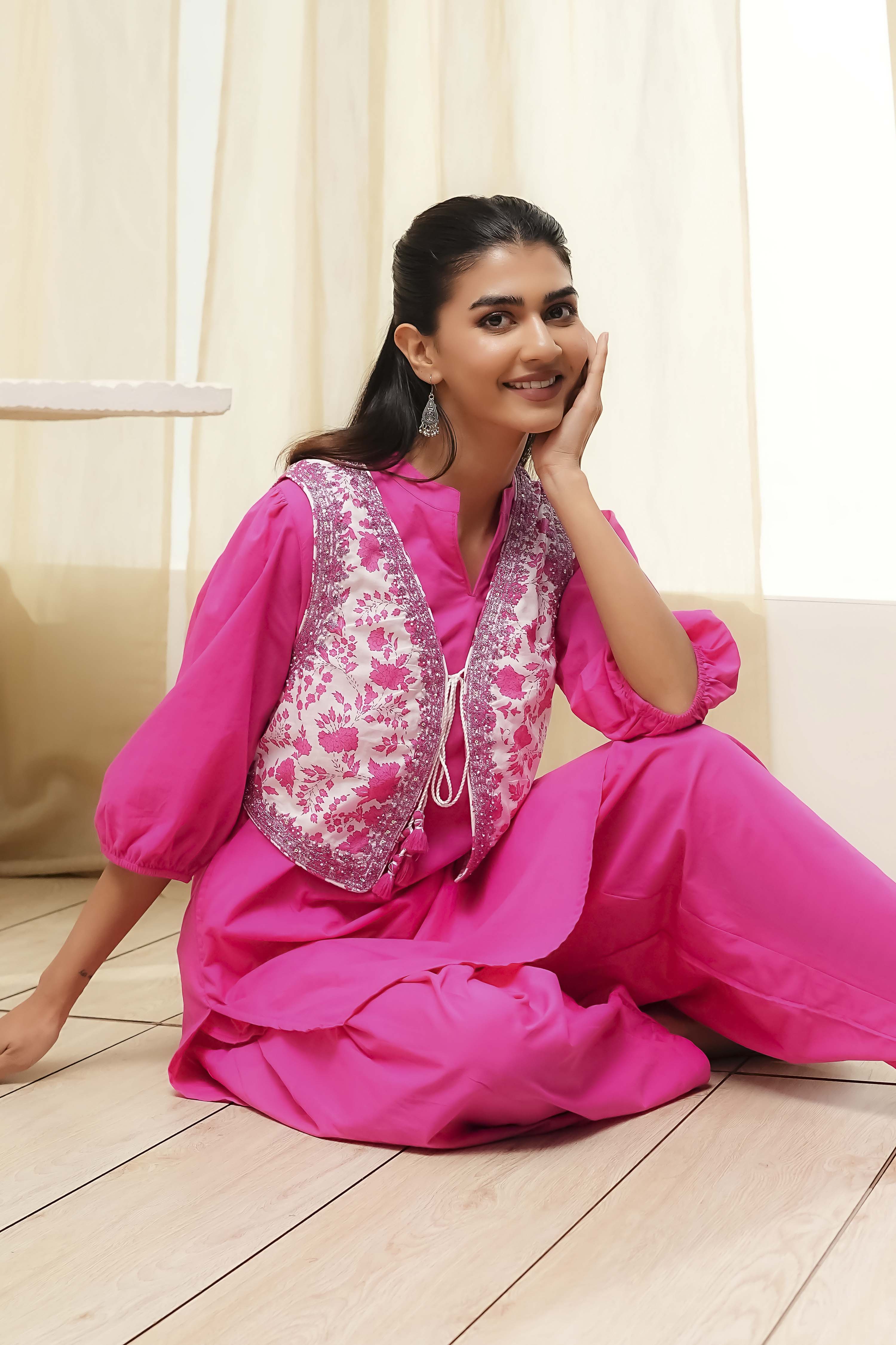 Sage Green Cotton Pathani Straight Kurta Set image number 0