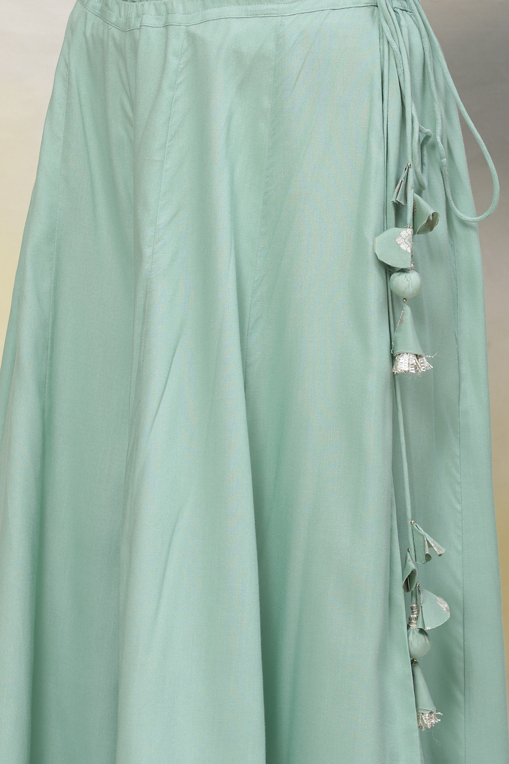 Sea Blue Poly Metallic Straight Kurta Palazzo Suit Set image number 3