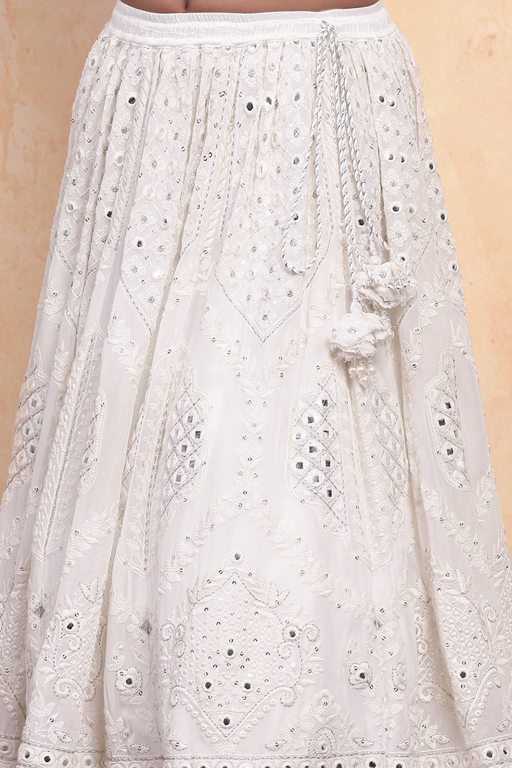 Blue Viscose Embroidered Kalidar Lehenga Set image number 5