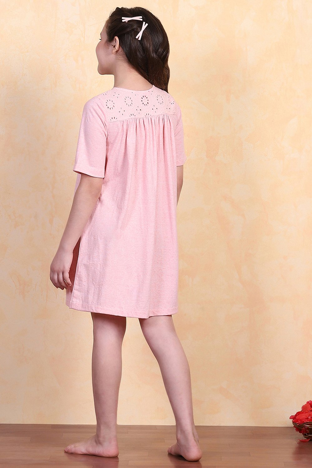 Pink Cotton Yarndyed Sleepwear image number 4