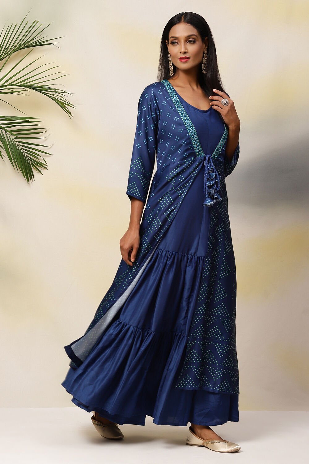 Blue Modal Straight Printed Kurta image number 5