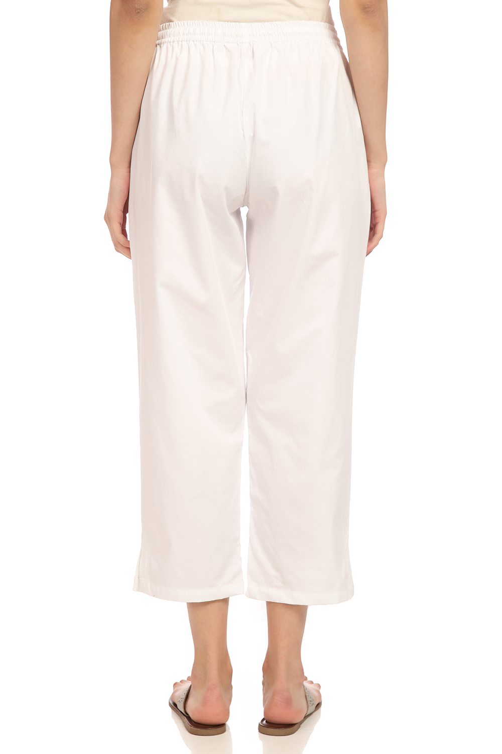 White Cotton Pants image number 3
