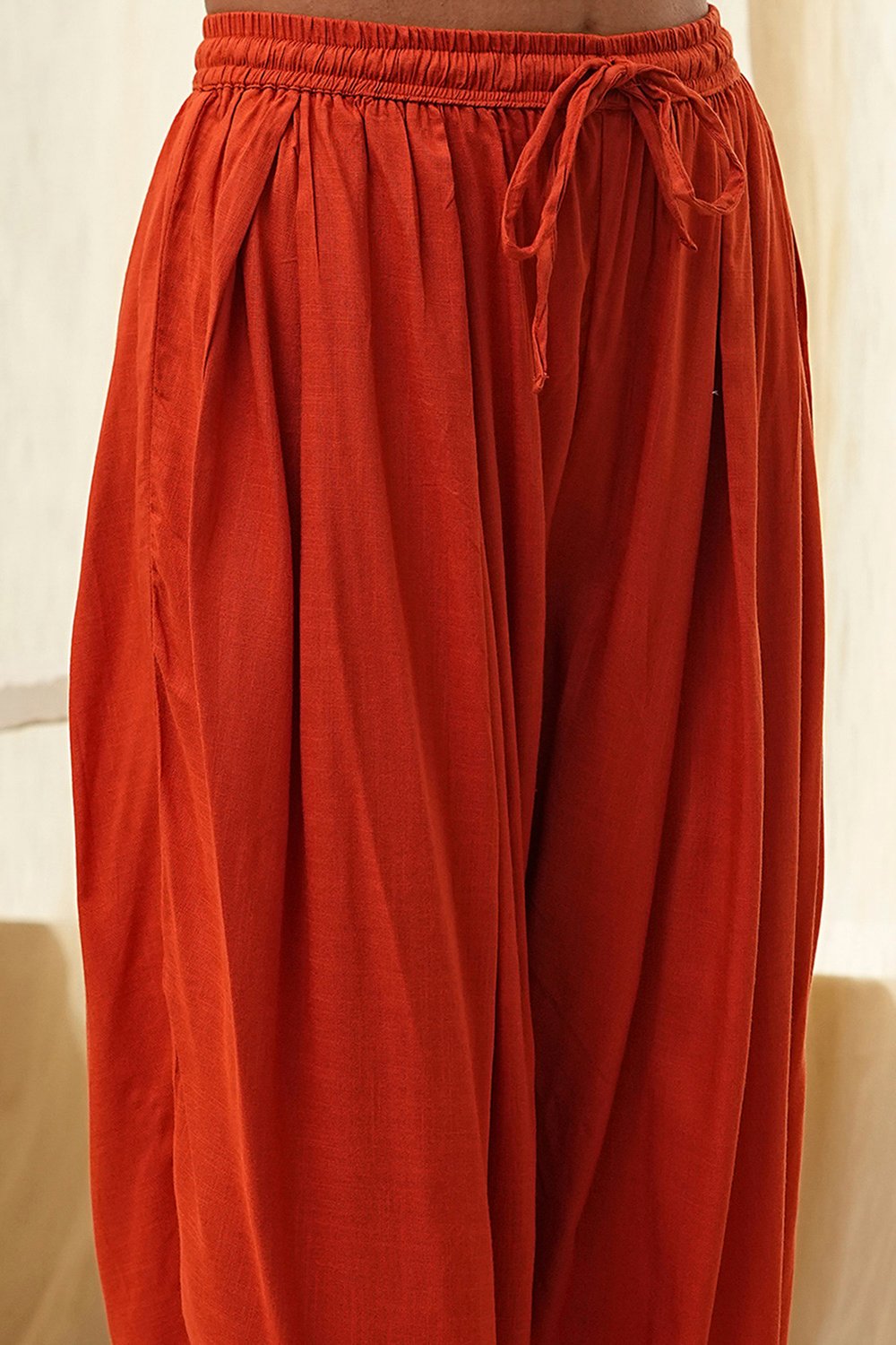 Burnt Orange Straight Solid Co-ord Set image number 2