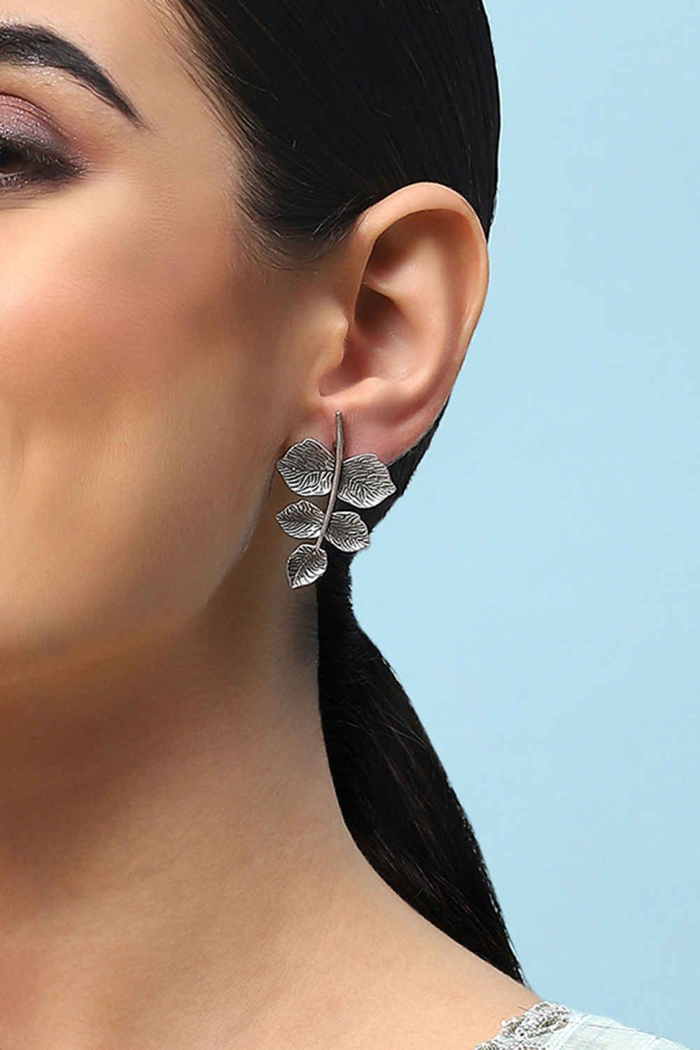 Oxidised Brass Earrings image number 1