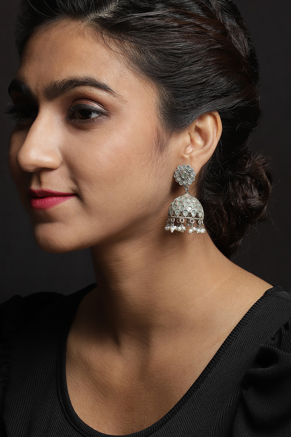 Light Green Oxidised Jhumkis image number 0