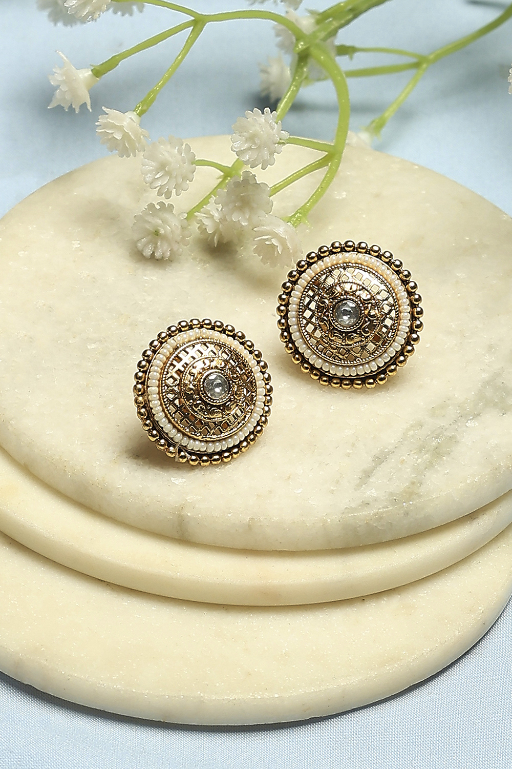 Metallic Gold Alloy Studs image number 0