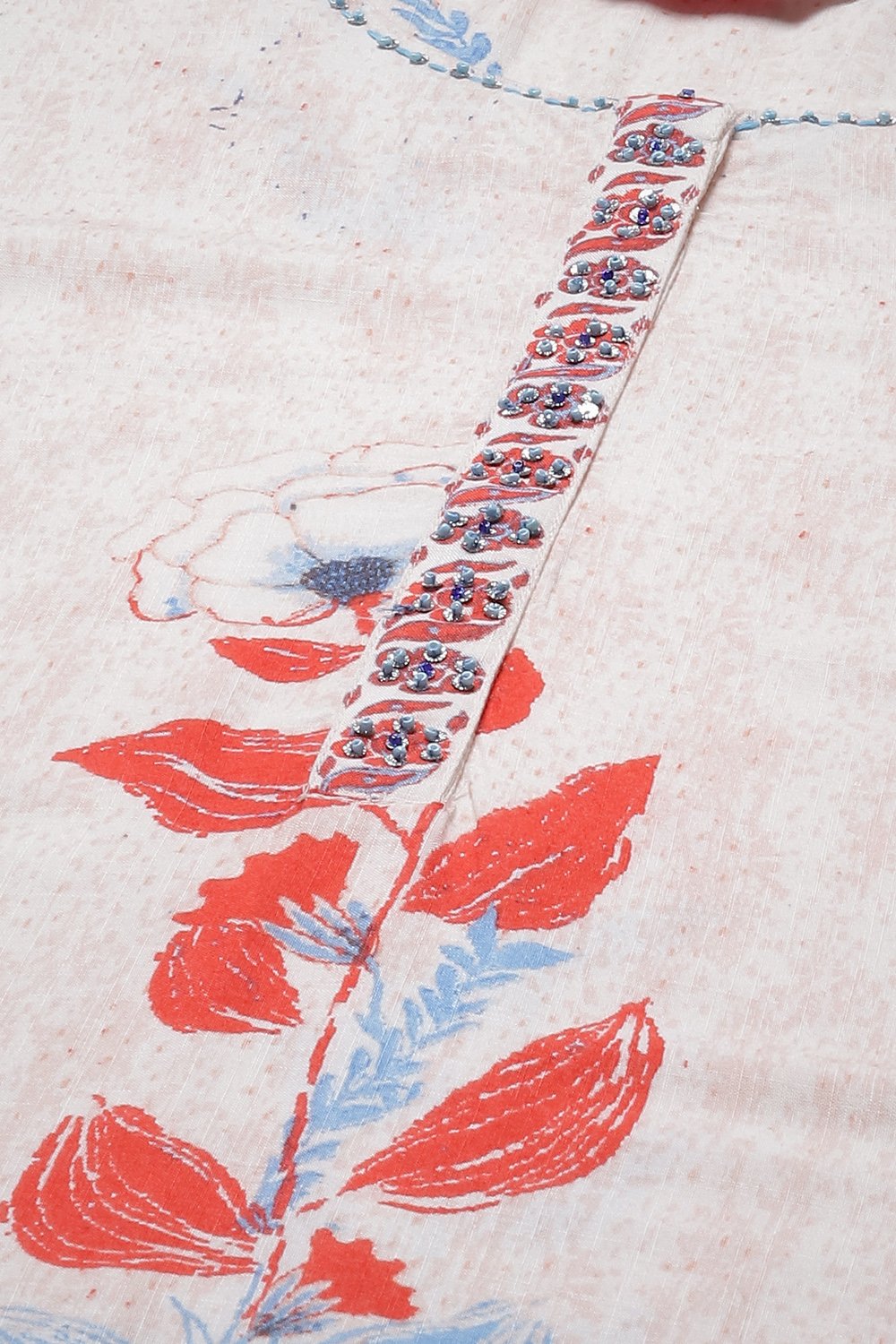 Ecru Rayon Straight Printed Kurta image number 5