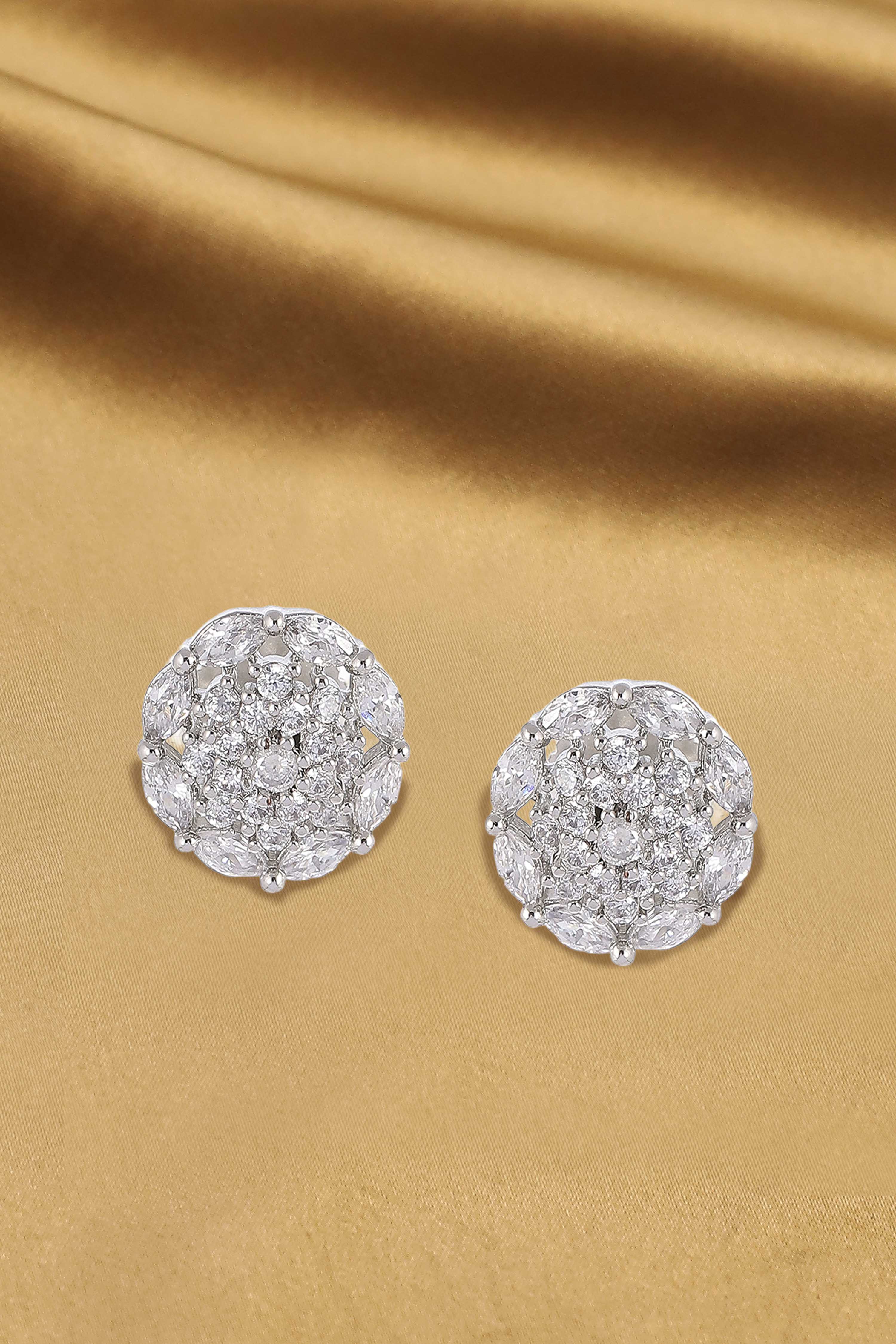 White Brass Cz Studs image number 0