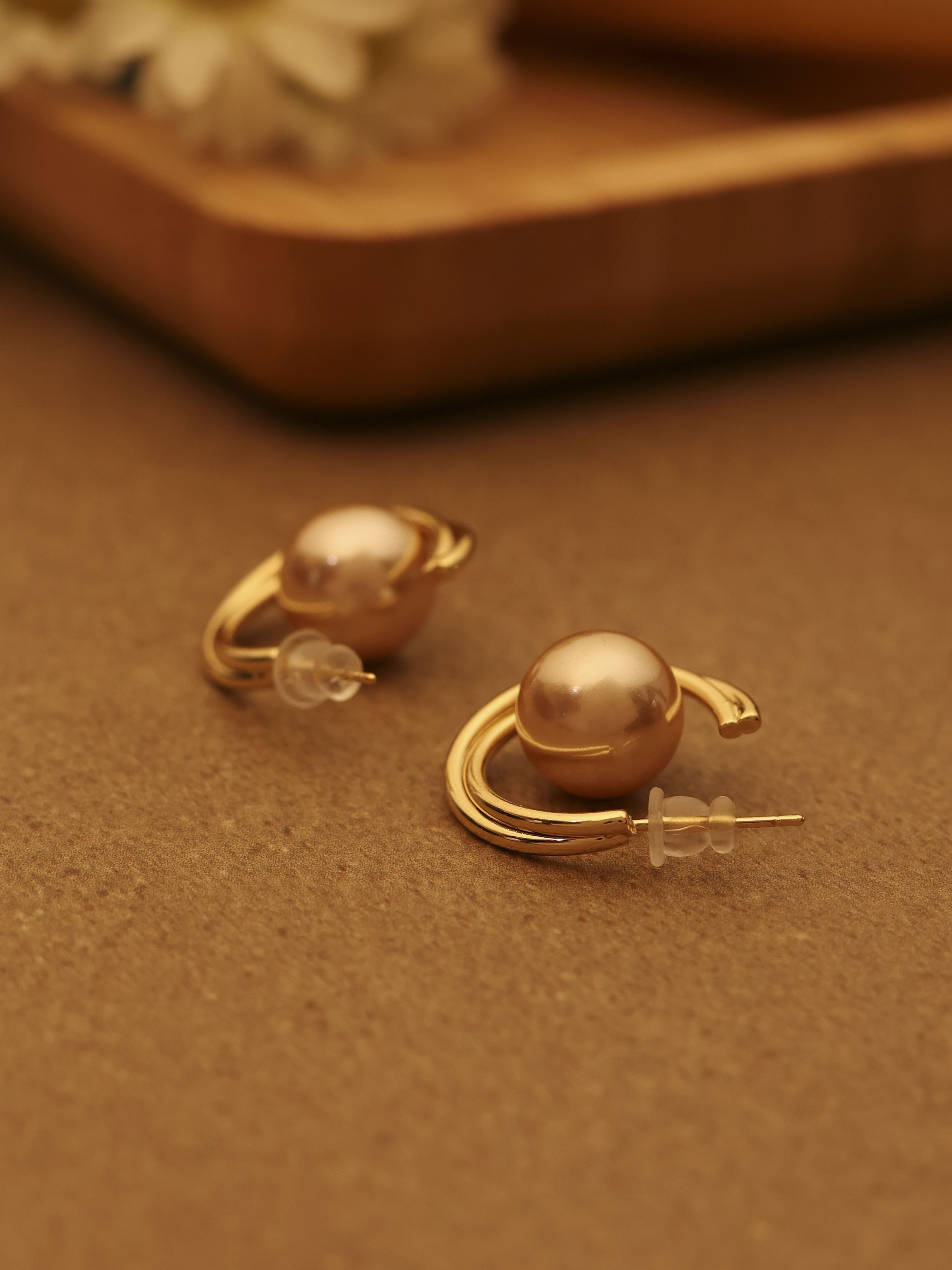Gold Plated Alloy Hoop Earrings image number 2