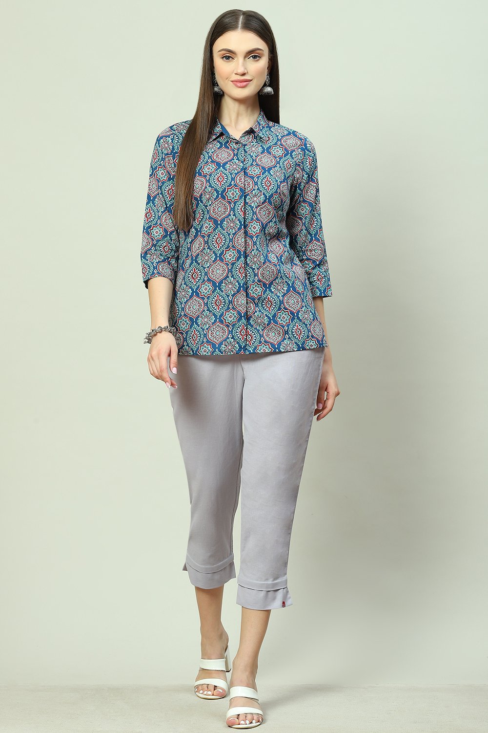 Green Bay Cotton Blend Solid Pant image number 5