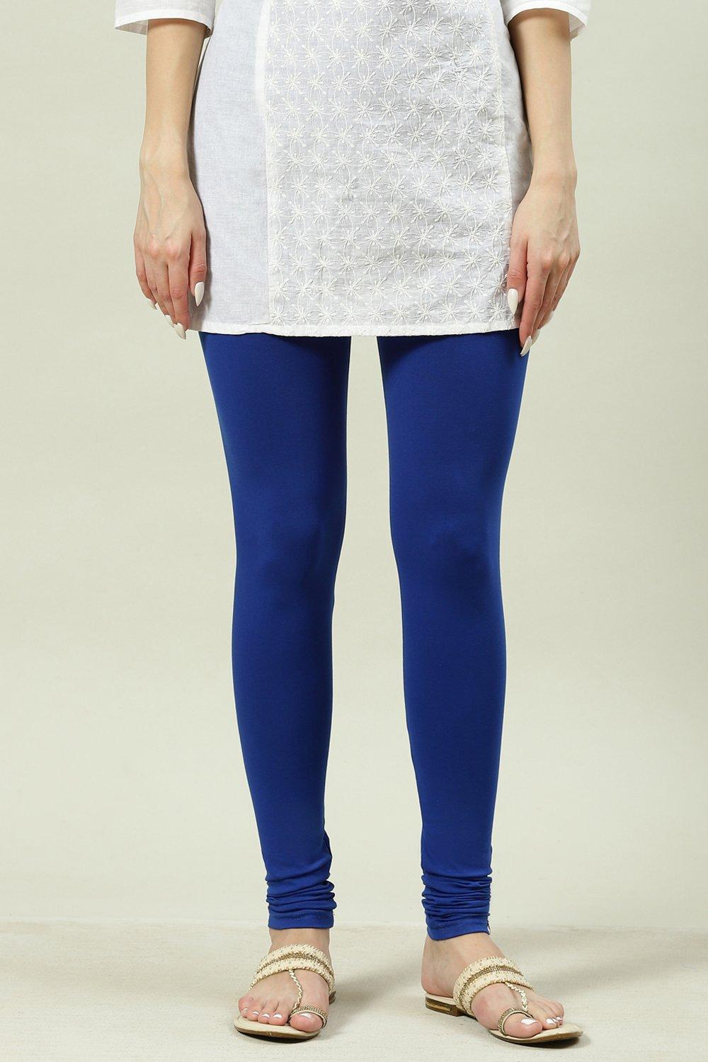 Camel Cotton Blend Solid Churidar image number 3